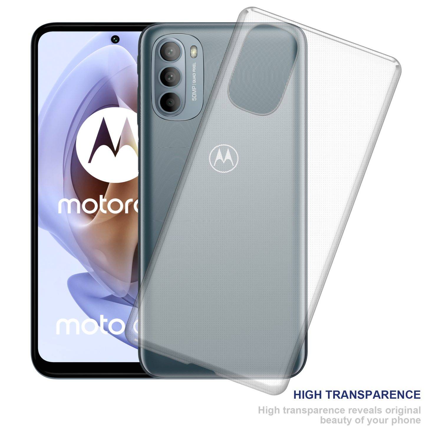 Cadorabo Hülle für Motorola MOTO G31 / G41 Schutz Hülle in Transparent Schutzhülle TPU Silikon Cover Etui Case