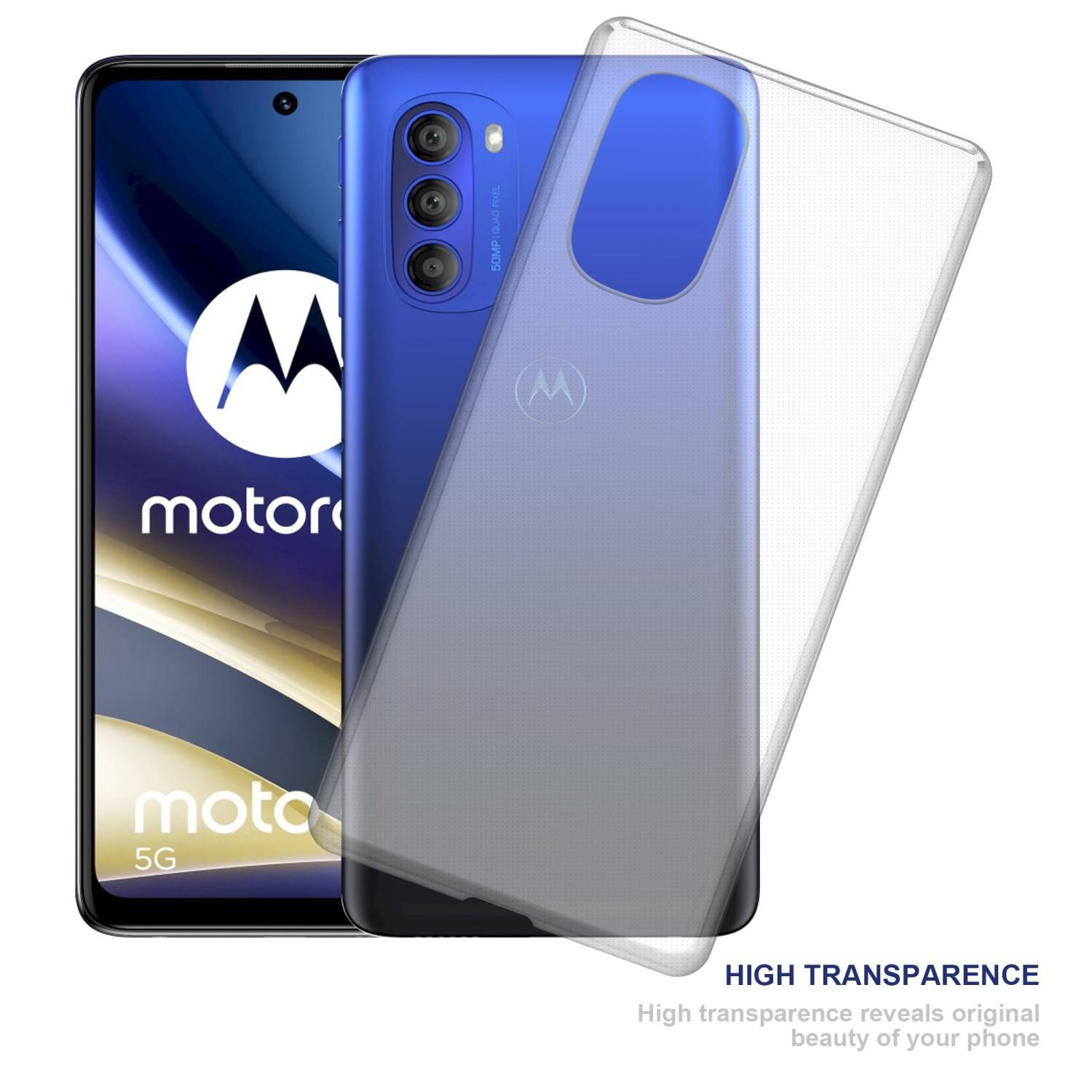 Cadorabo Hülle für Motorola MOTO G51 5G Schutz Hülle in Transparent Schutzhülle TPU Silikon Cover Etui Case
