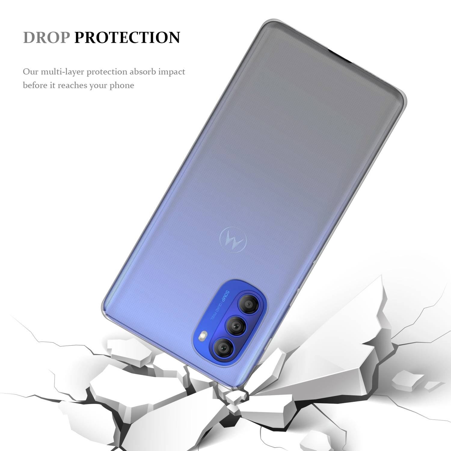 Cadorabo Hülle für Motorola MOTO G51 5G Schutz Hülle in Transparent Schutzhülle TPU Silikon Cover Etui Case