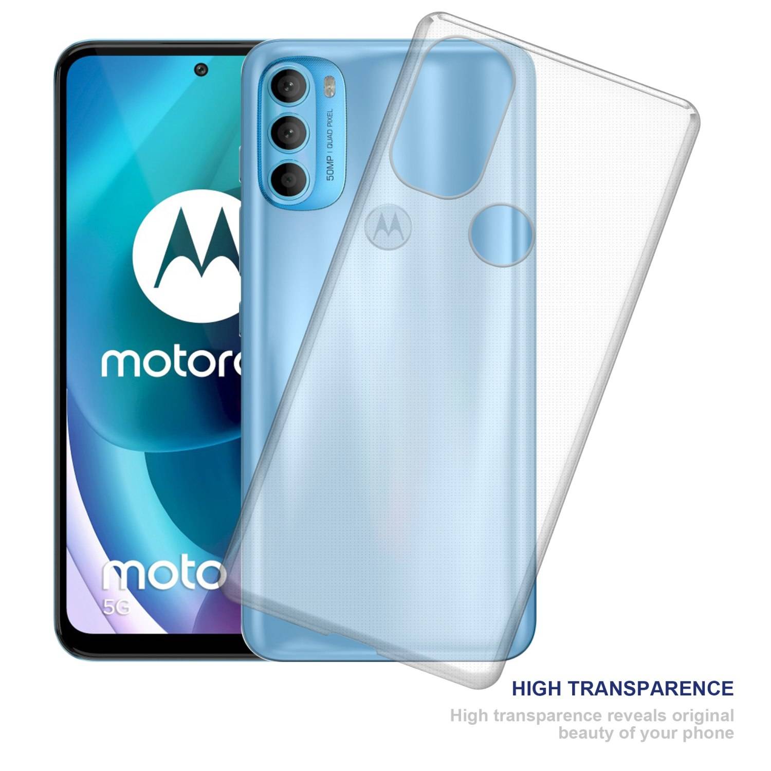 Cadorabo Hülle für Motorola MOTO G71 5G Schutz Hülle in Transparent Schutzhülle TPU Silikon Cover Etui Case