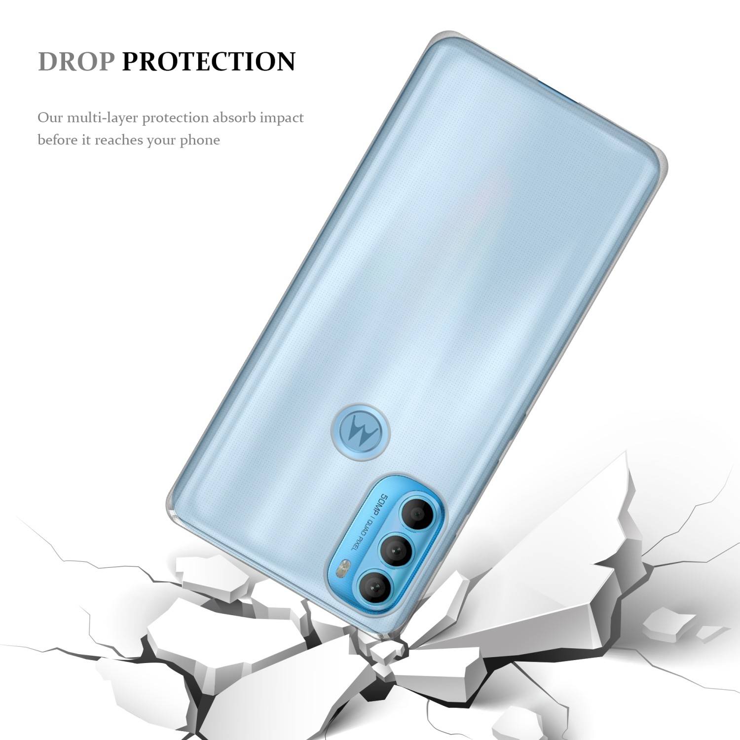 Cadorabo Hülle für Motorola MOTO G71 5G Schutz Hülle in Transparent Schutzhülle TPU Silikon Cover Etui Case