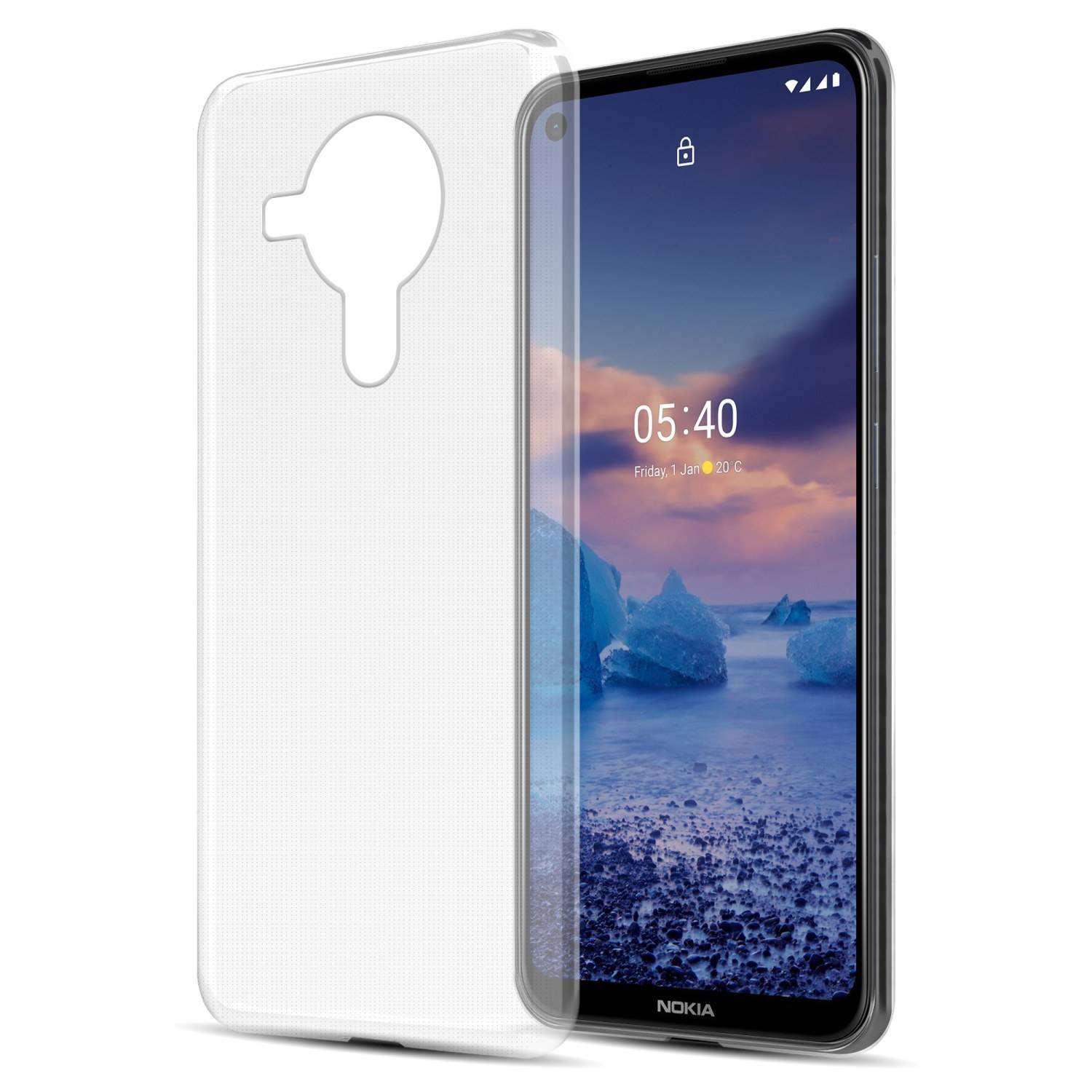 Cadorabo Hülle für Nokia 5.4 Schutz Hülle in Transparent Schutzhülle TPU Silikon Cover Etui Case