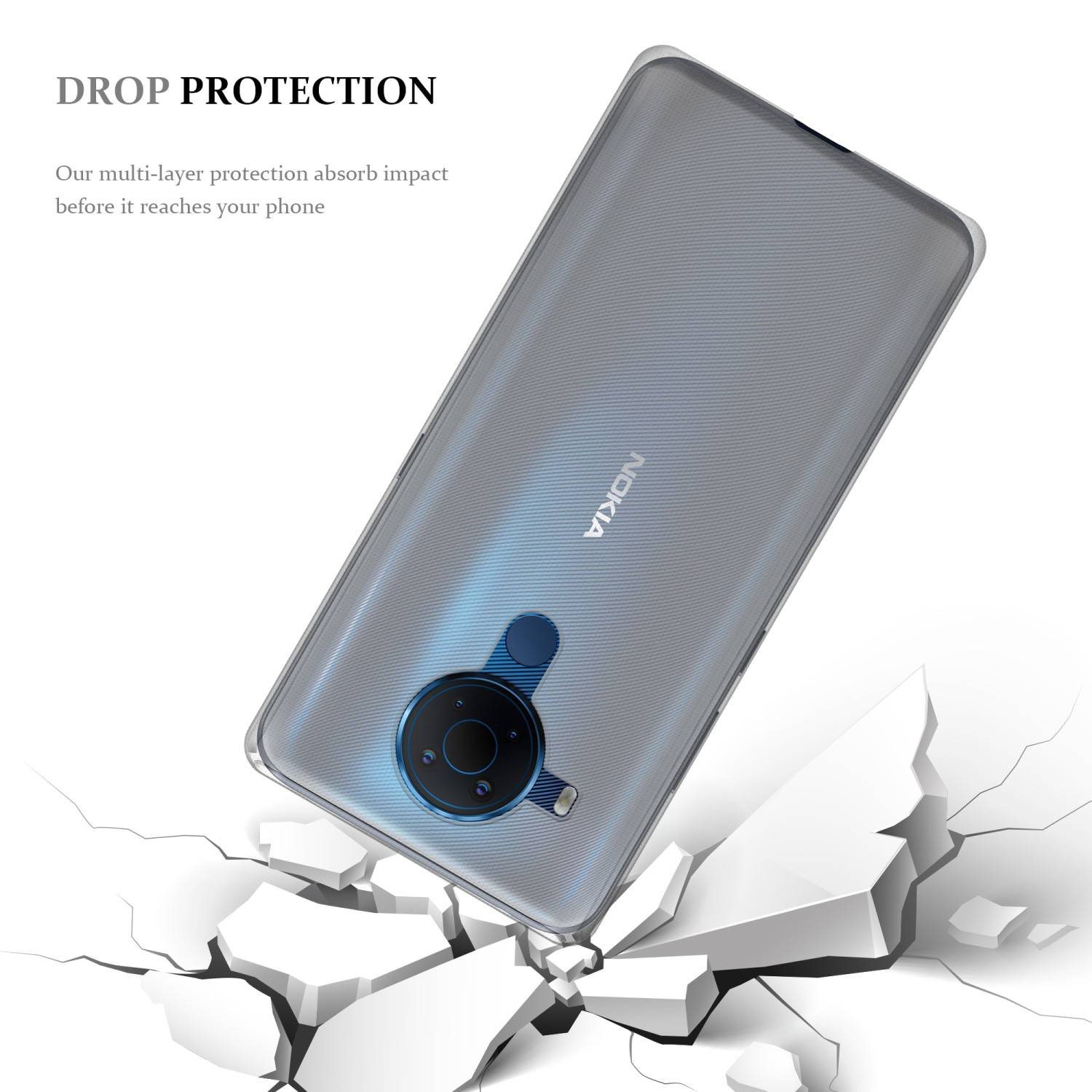 Cadorabo Hülle für Nokia 5.4 Schutz Hülle in Transparent Schutzhülle TPU Silikon Cover Etui Case
