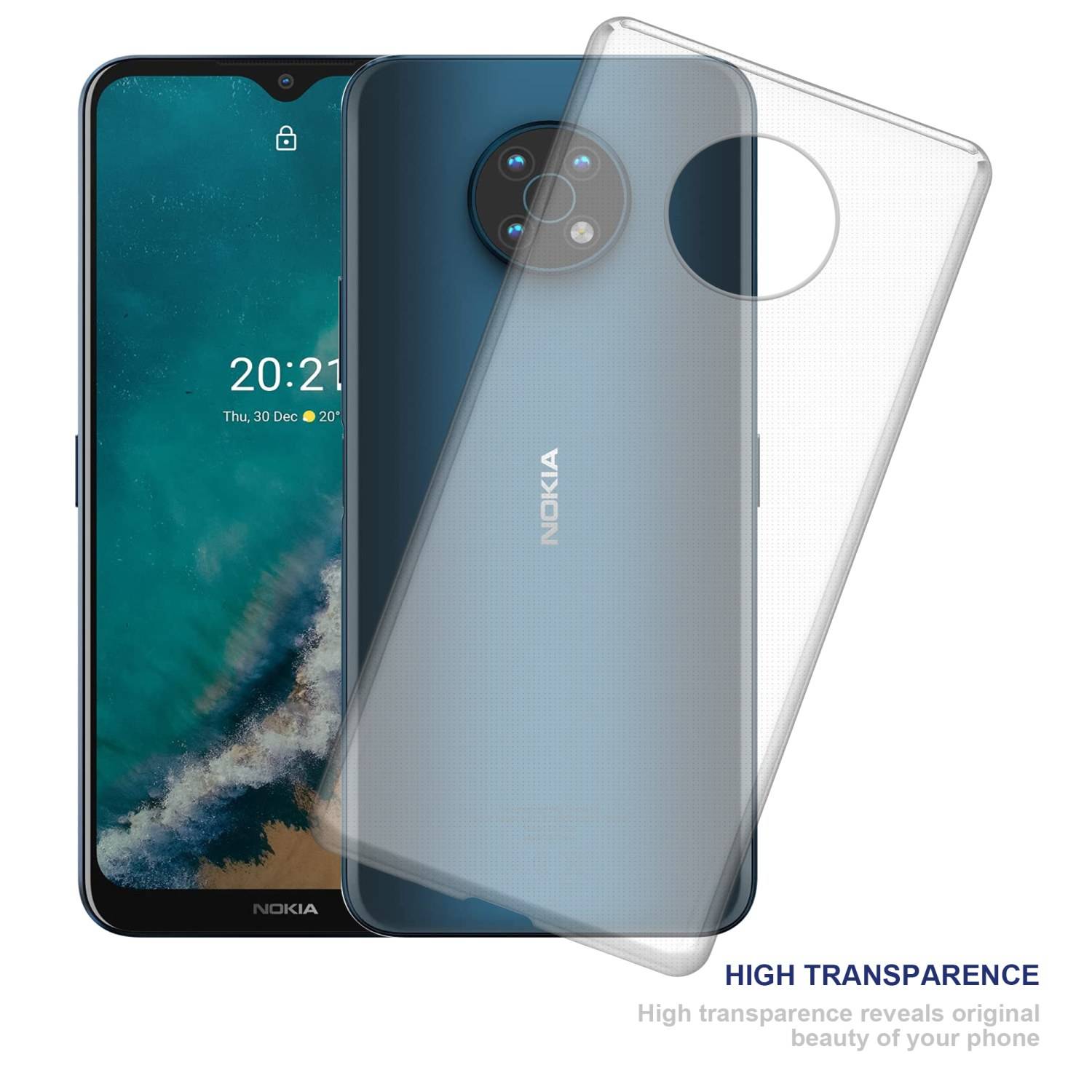 Cadorabo Hülle für Nokia G50 5G Schutz Hülle in Transparent Schutzhülle TPU Silikon Cover Etui Case