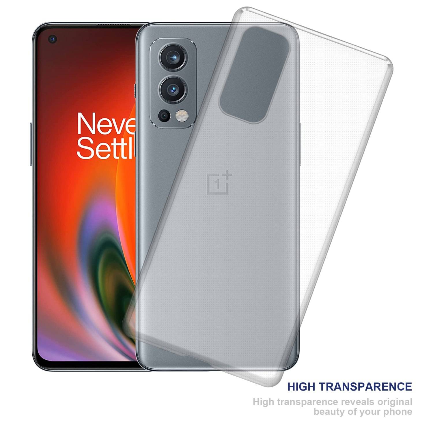 Cadorabo Hülle für OnePlus Nord 2 5G Schutz Hülle in Transparent Schutzhülle TPU Silikon Cover Etui Case