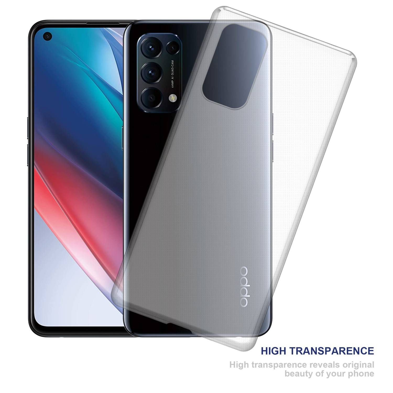 Cadorabo Hülle für Oppo FIND X3 LITE Schutz Hülle in Transparent Schutzhülle TPU Silikon Cover Etui Case