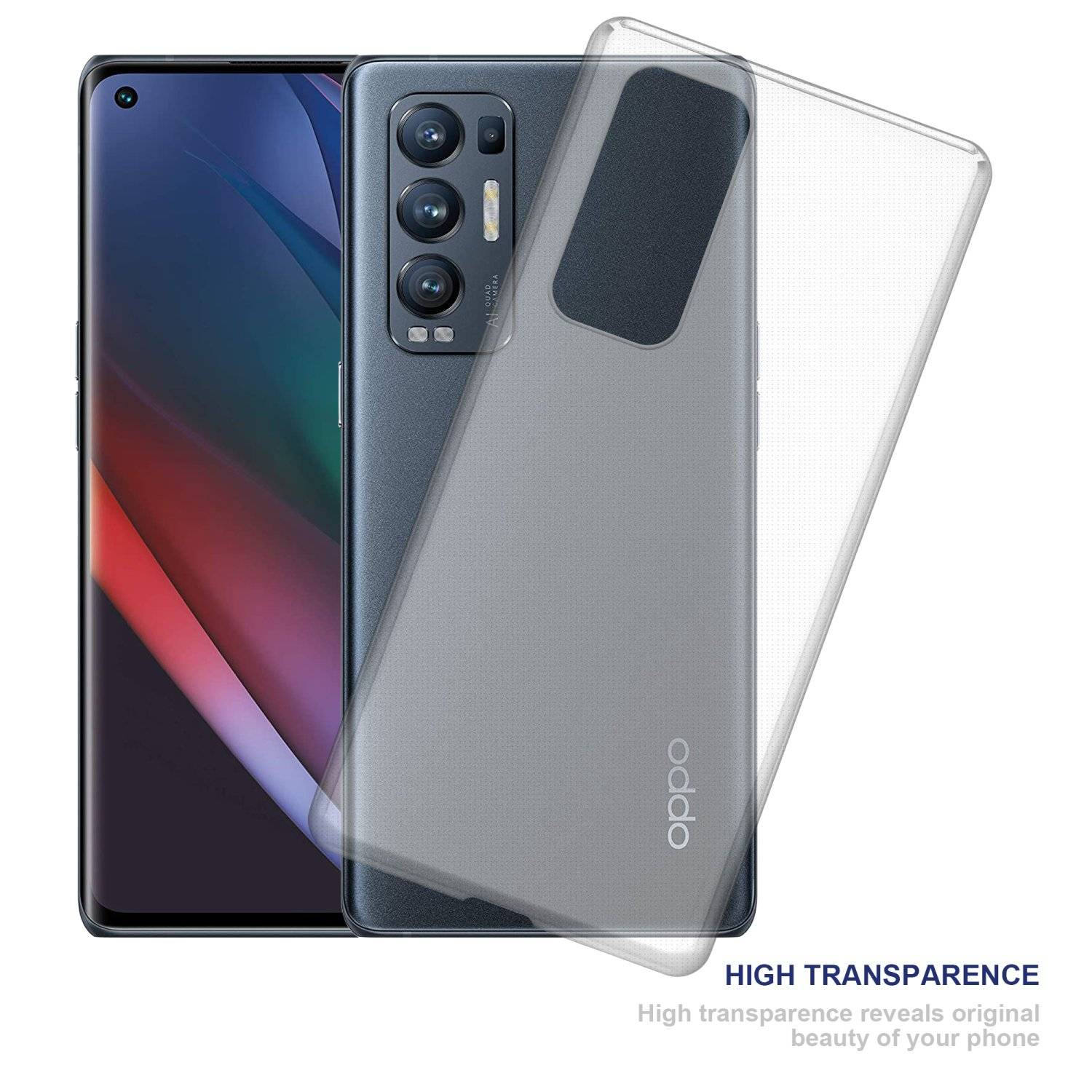 Cadorabo Hülle für Oppo FIND X3 NEO Schutz Hülle in Transparent Schutzhülle TPU Silikon Cover Etui Case
