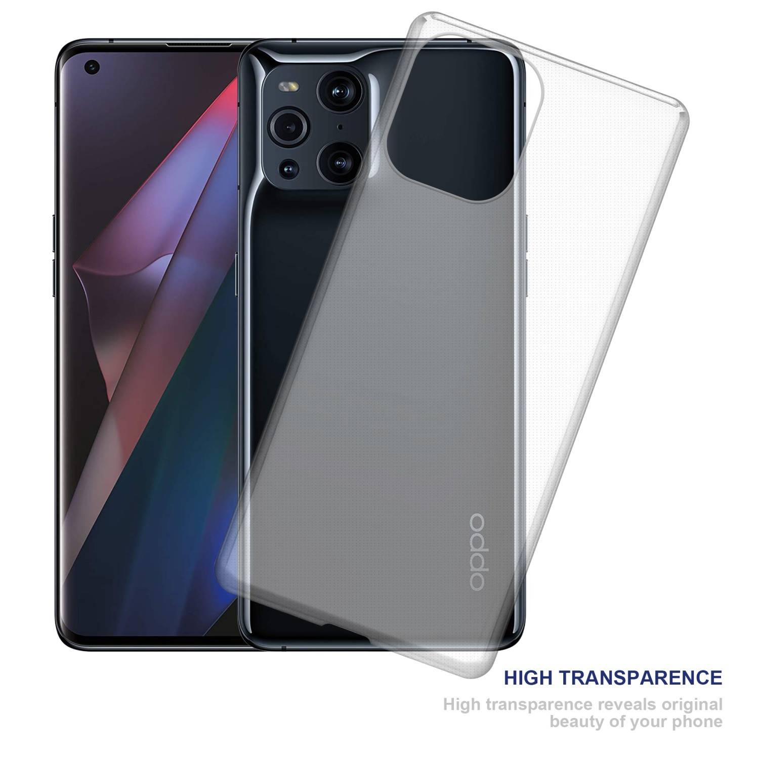 Cadorabo Hülle für Oppo FIND X3 PRO Schutz Hülle in Transparent Schutzhülle TPU Silikon Cover Etui Case