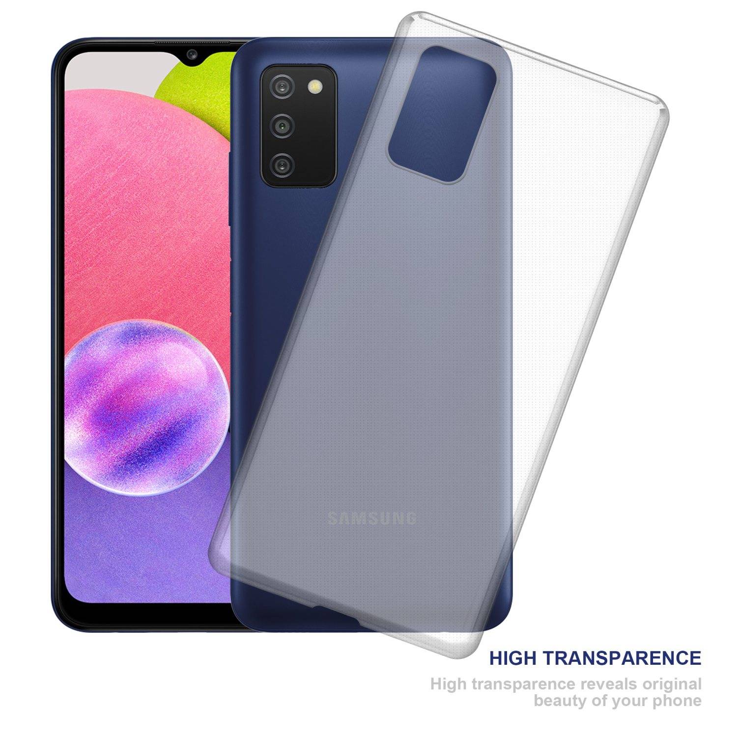 Cadorabo Hülle für Samsung Galaxy A03s Schutz Hülle in Transparent Schutzhülle TPU Silikon Cover Etui Case