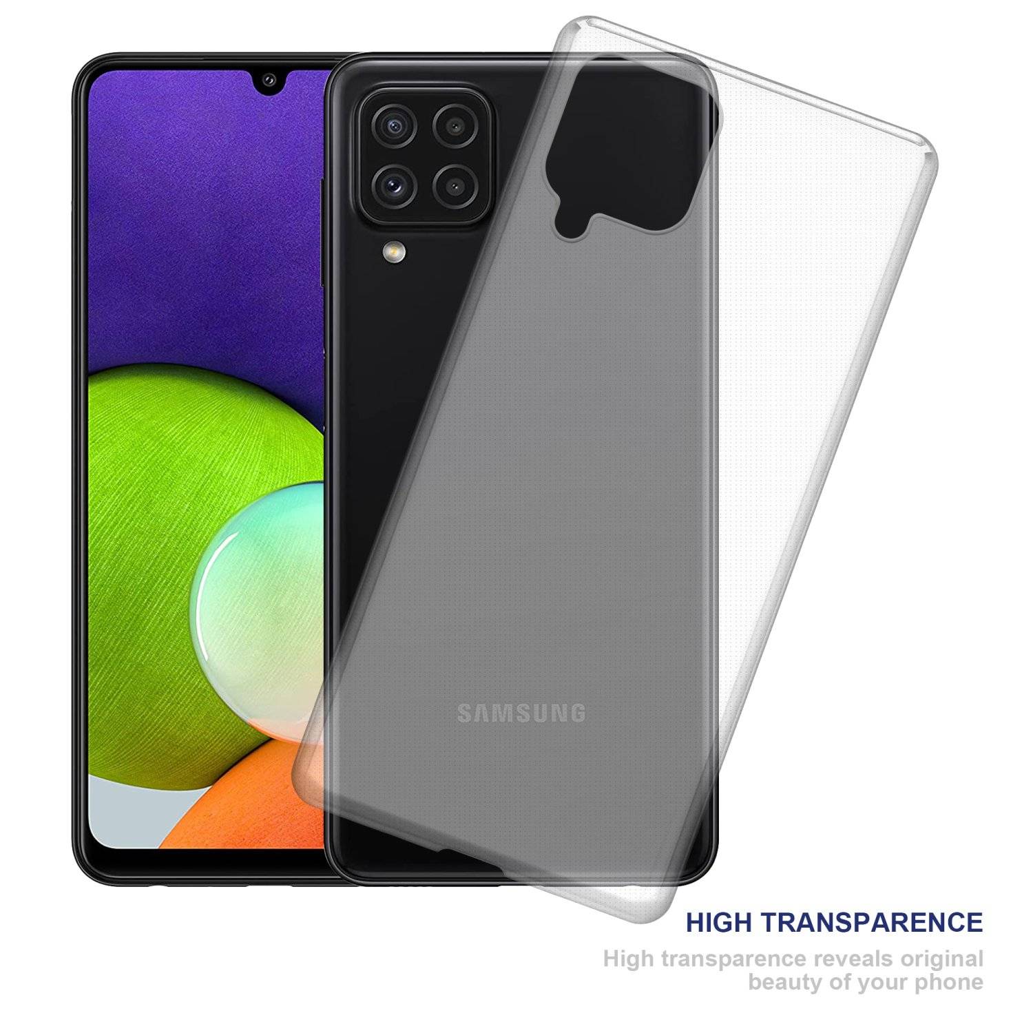 Cadorabo Hülle für Samsung Galaxy A22 4G / M22 / M32 4G Schutz Hülle in Transparent Schutzhülle TPU Silikon Cover Etui