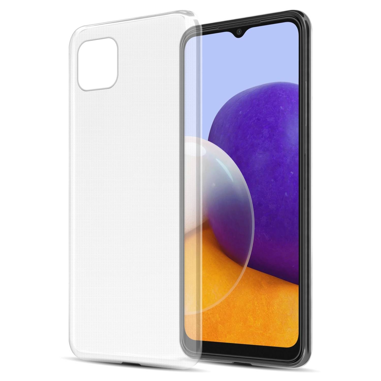 Cadorabo Hülle für Samsung Galaxy A22 5G Schutz Hülle in Transparent Schutzhülle TPU Silikon Cover Etui Case