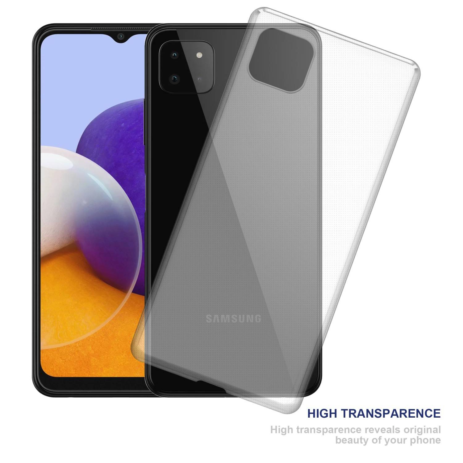 Cadorabo Hülle für Samsung Galaxy A22 5G Schutz Hülle in Transparent Schutzhülle TPU Silikon Cover Etui Case