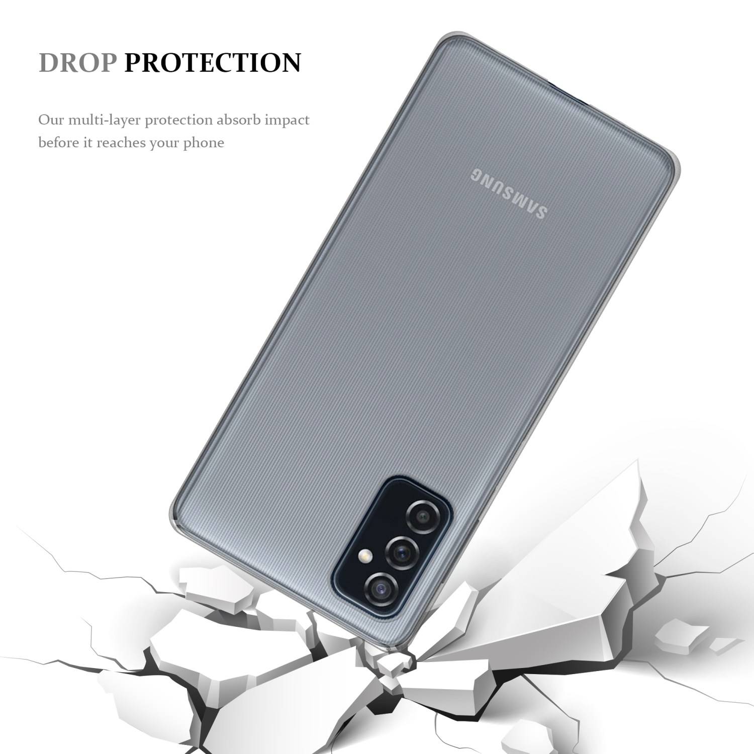 Cadorabo Hülle für Samsung Galaxy M52 5G Schutz Hülle in Transparent Schutzhülle TPU Silikon Cover Etui Case