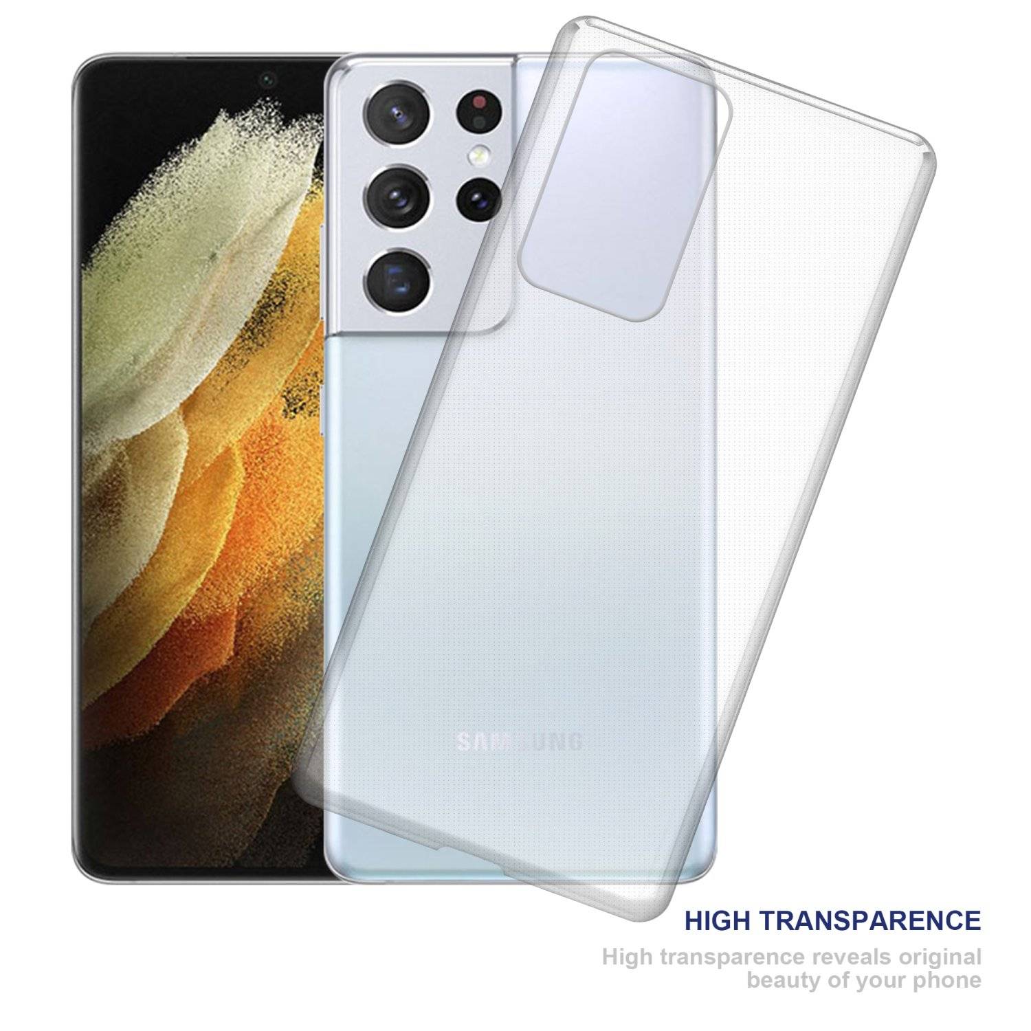 Cadorabo Hülle für Samsung Galaxy S22 ULTRA Schutz Hülle in Transparent Schutzhülle TPU Silikon Cover Etui Case