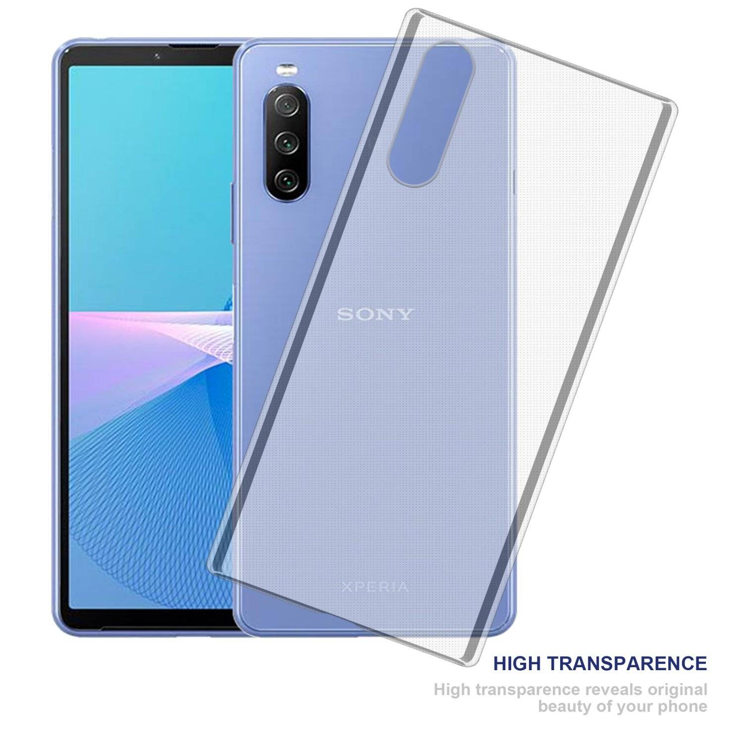 Cadorabo Hülle für Sony Xperia 10 III Schutz Hülle in Transparent Schutzhülle TPU Silikon Cover Etui Case