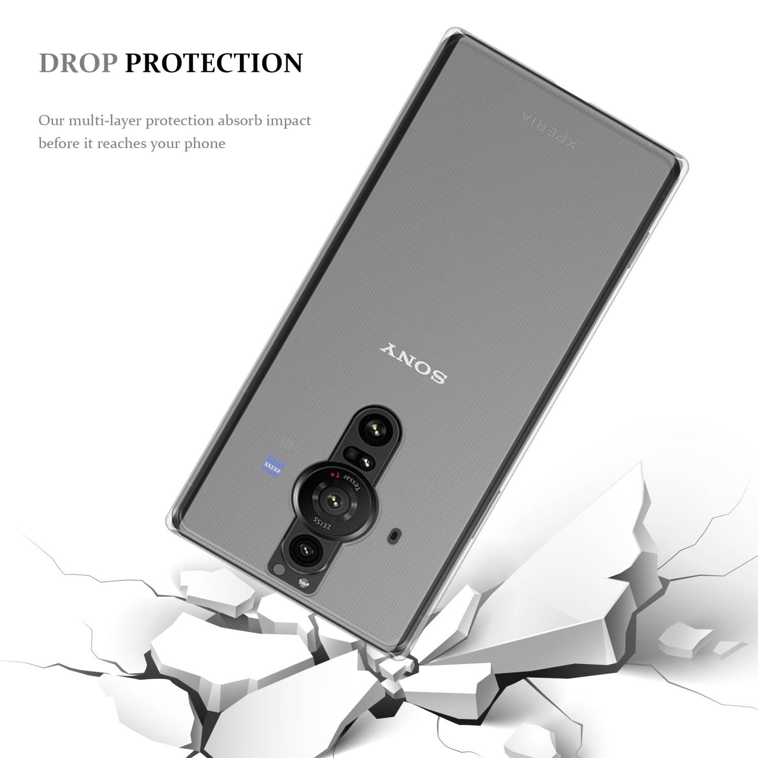 Cadorabo Hülle für Sony Xperia PRO-I Schutz Hülle in Transparent Schutzhülle TPU Silikon Cover Etui Case