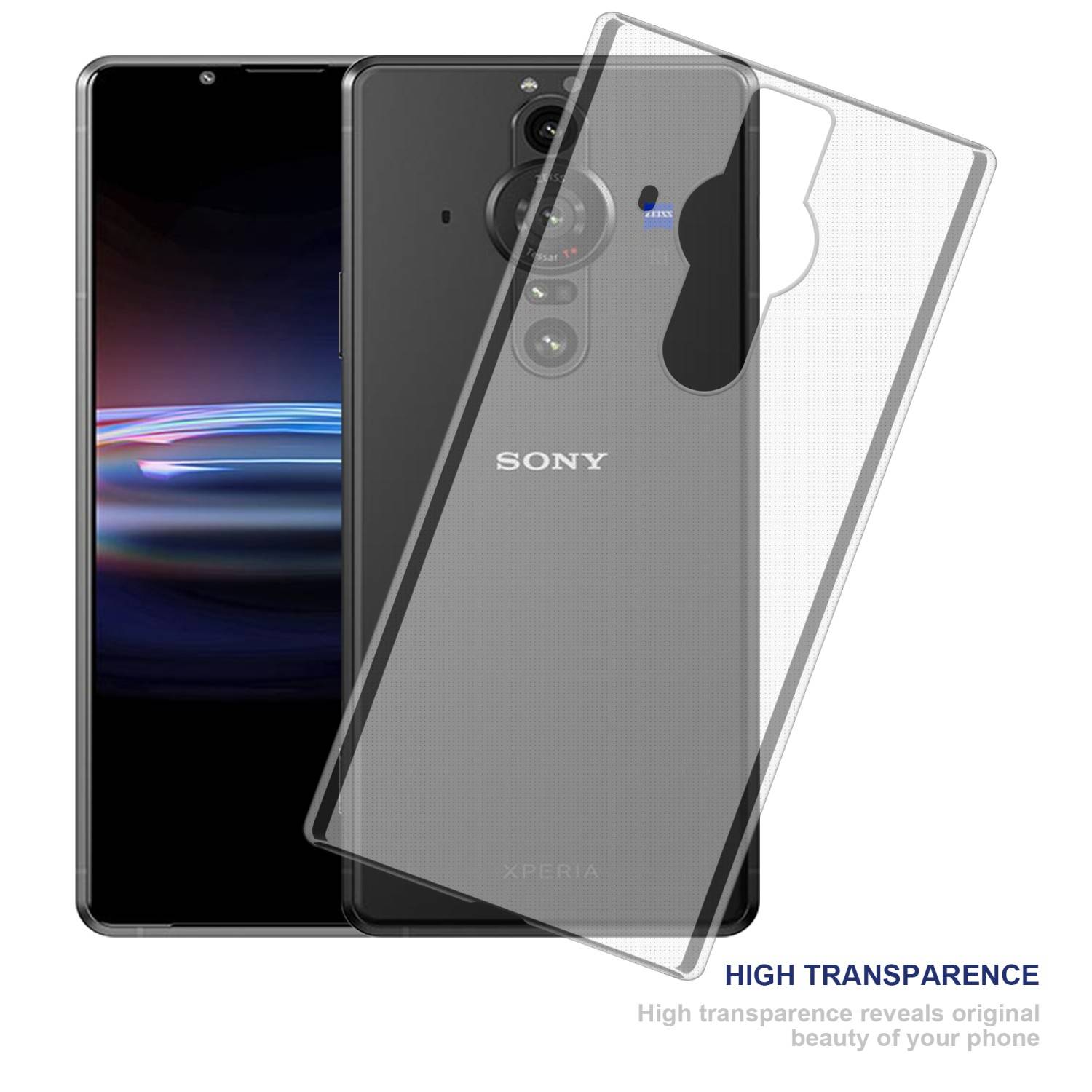 Cadorabo Hülle für Sony Xperia PRO-I Schutz Hülle in Transparent Schutzhülle TPU Silikon Cover Etui Case