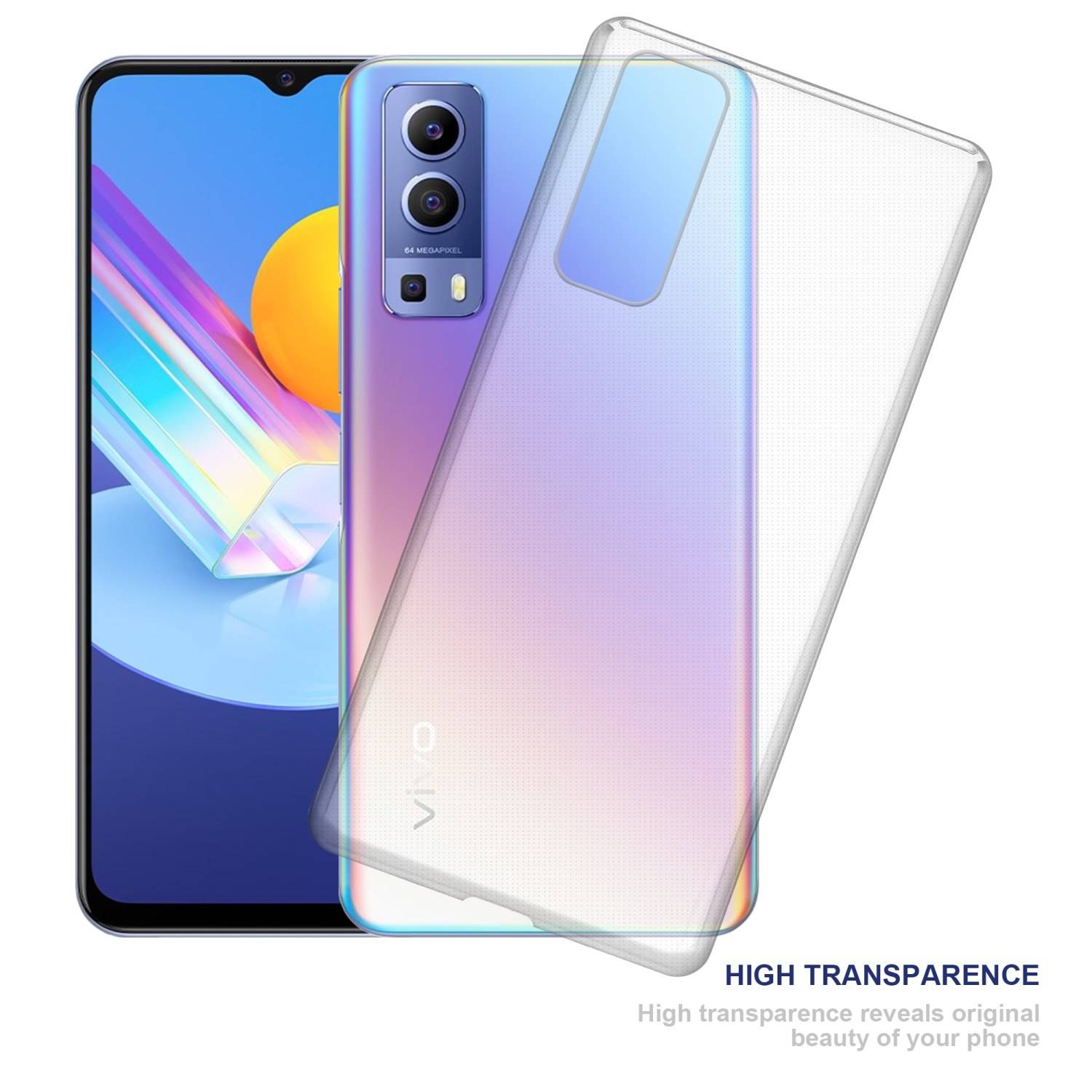 Cadorabo Hülle für Vivo Y52 5G / Y72 5G Schutz Hülle in Transparent Schutzhülle TPU Silikon Cover Etui Case
