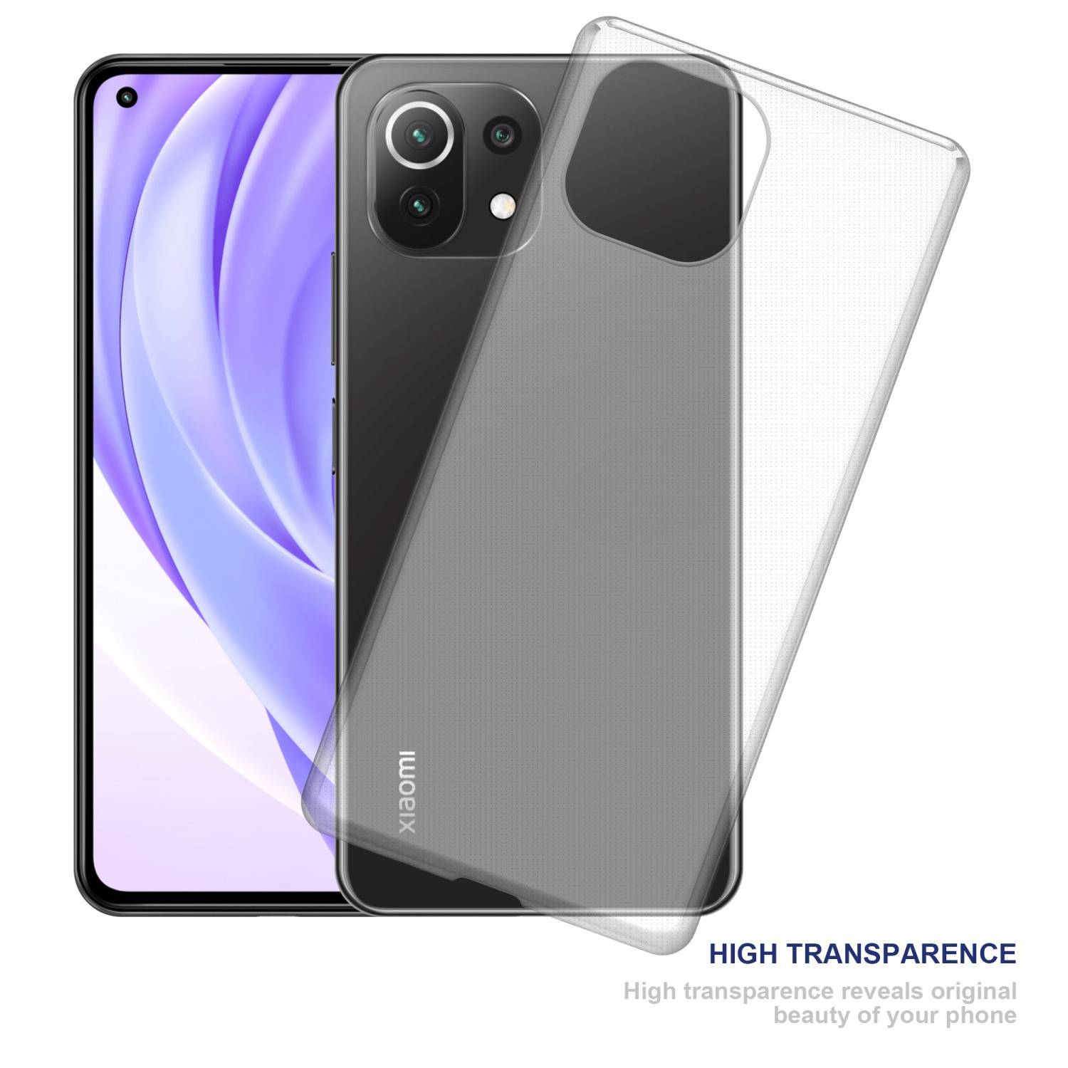 Cadorabo Hülle für Xiaomi Mi 11 LITE (4G / 5G) / 11 LITE NE Schutz Hülle in Transparent Schutzhülle TPU Silikon Cover