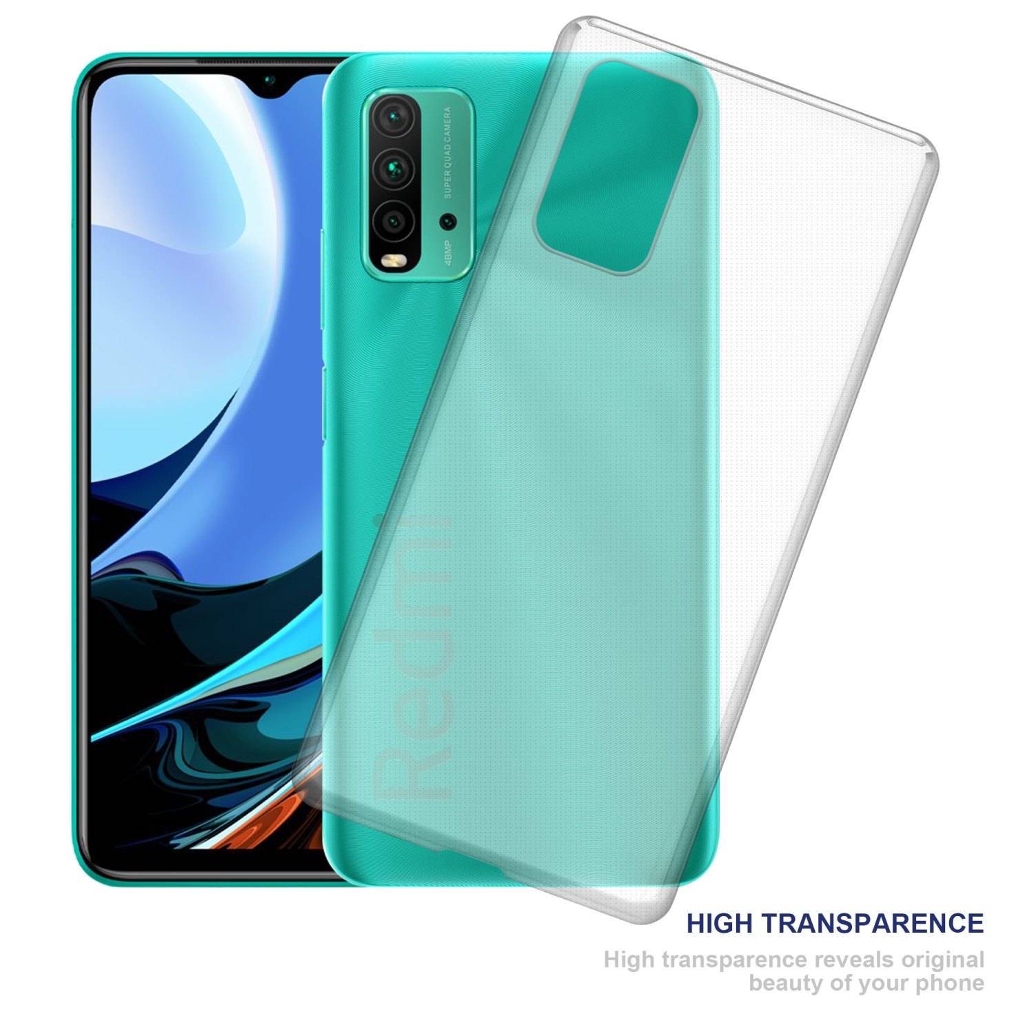Cadorabo Hülle für Xiaomi RedMi 9T / POCO M3 Schutz Hülle in Transparent Schutzhülle TPU Silikon Cover Etui Case
