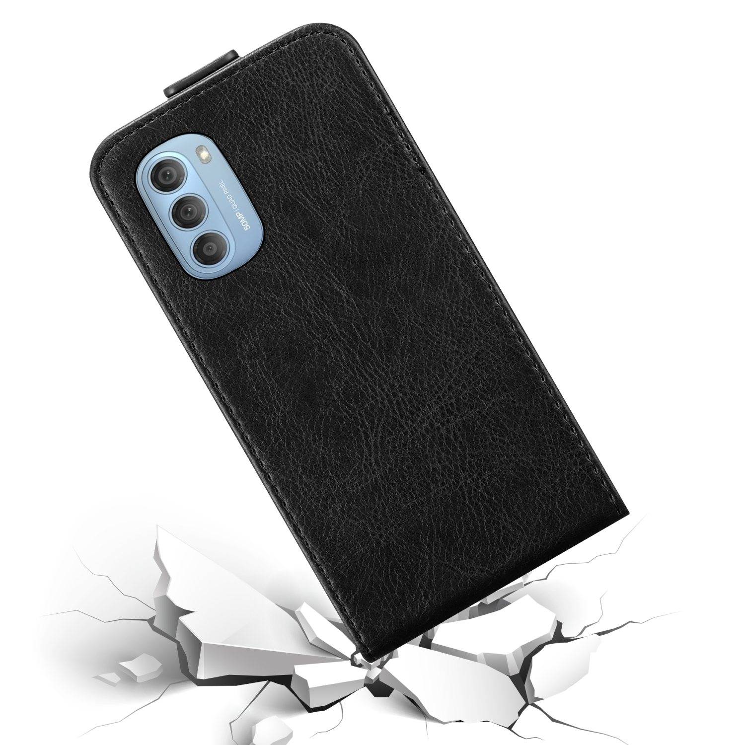 Cadorabo Hülle für Motorola MOTO G51 5G Schutz Hülle in Schwarz Flip Etui Handyhülle Case Cover