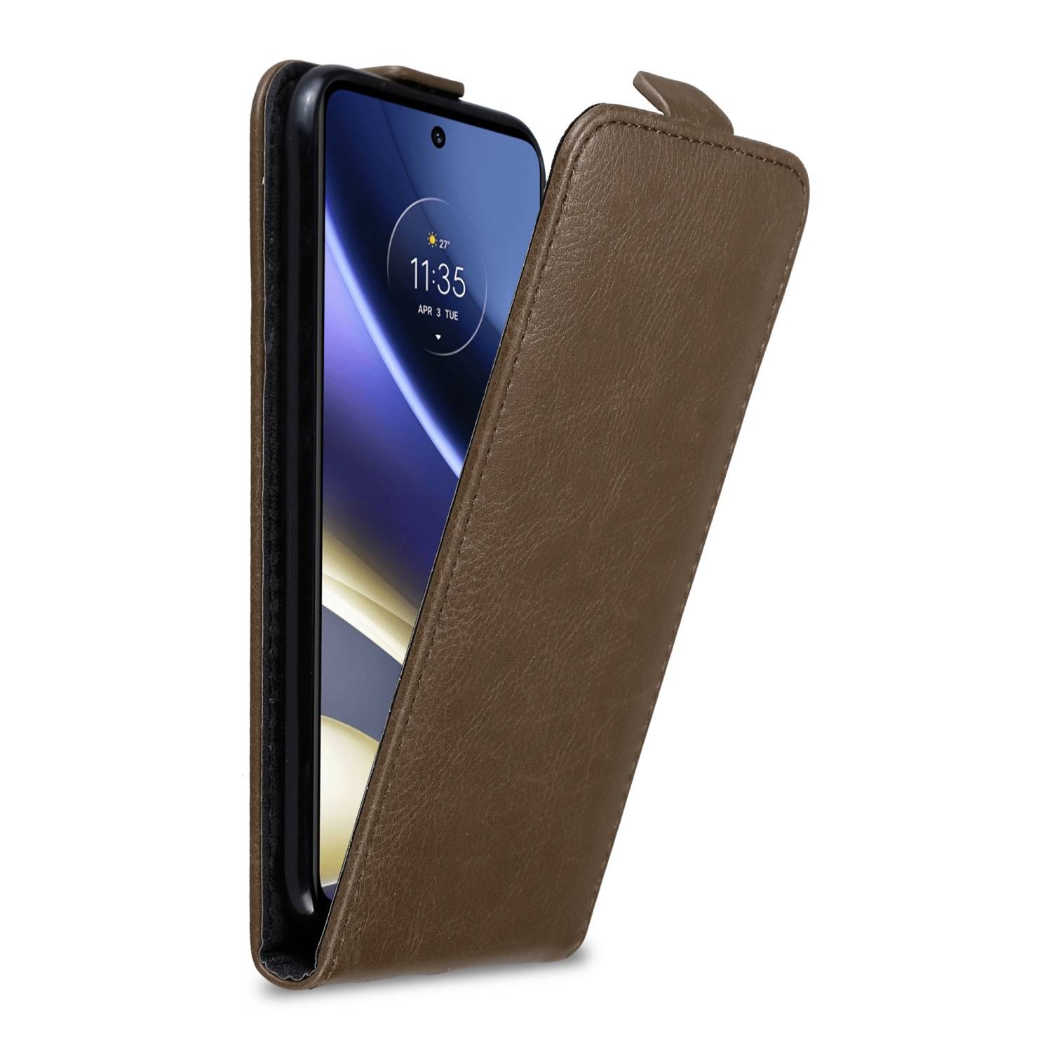 Cadorabo Hülle für Motorola MOTO G51 5G Schutz Hülle in Braun Flip Etui Handyhülle Case Cover