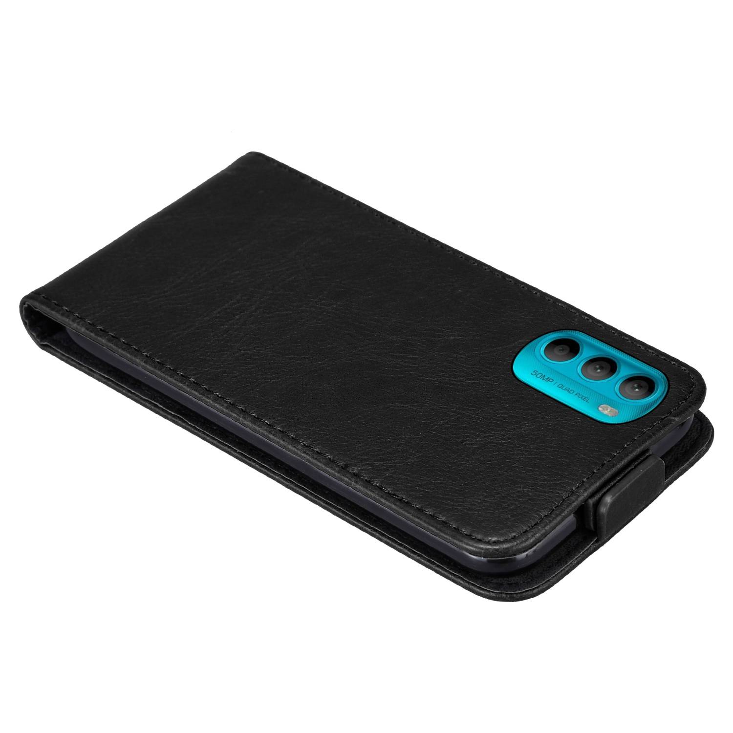 Cadorabo Hülle für Motorola MOTO G71 5G Schutz Hülle in Schwarz Flip Etui Handyhülle Case Cover