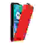 Cadorabo Hülle für Motorola MOTO G71 5G Schutz Hülle in Rot Flip Etui Handyhülle Case Cover