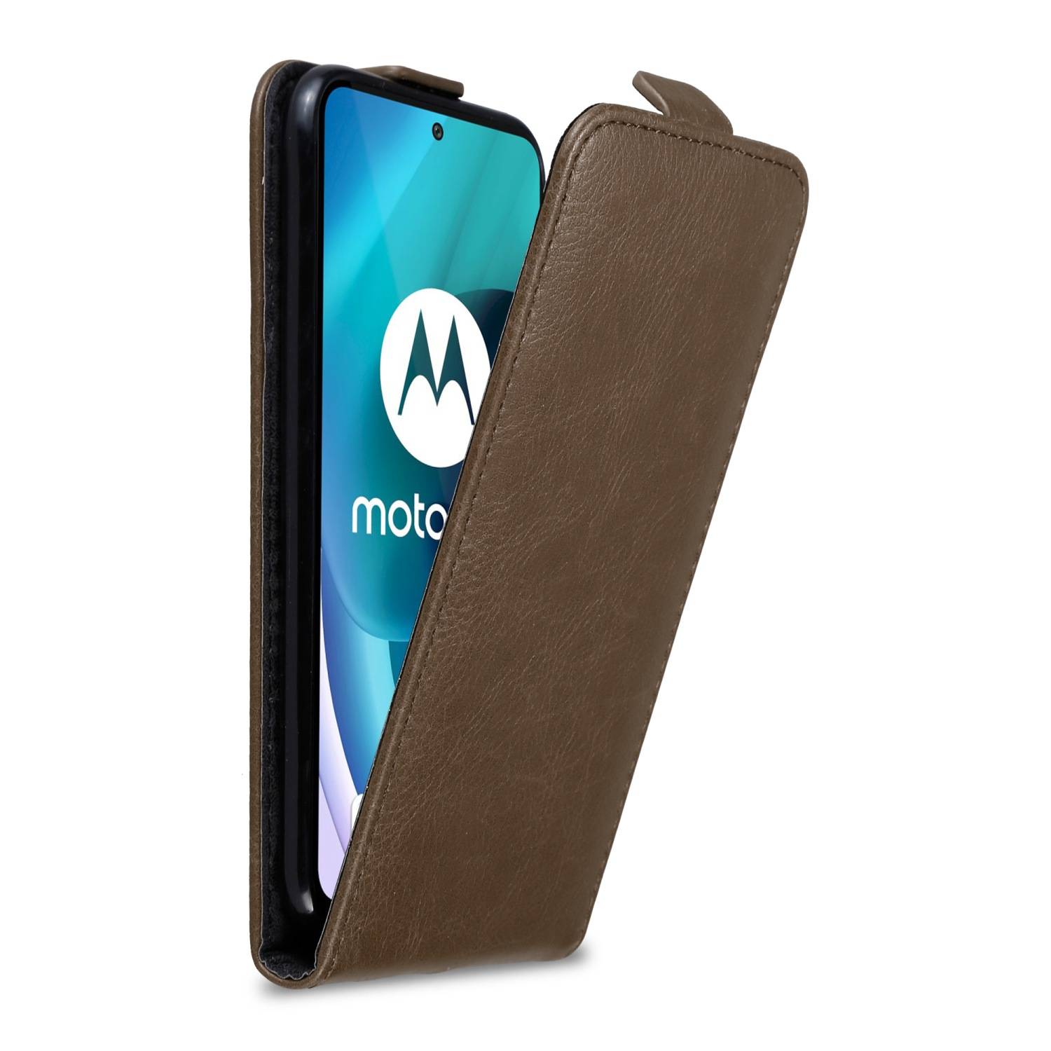 Cadorabo Hülle für Motorola MOTO G71 5G Schutz Hülle in Braun Flip Etui Handyhülle Case Cover