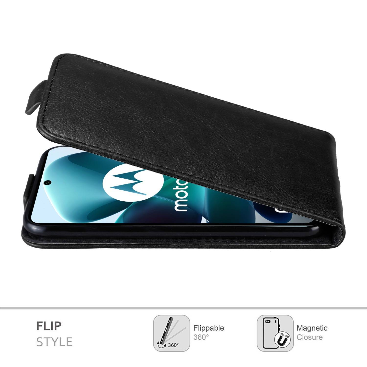 Cadorabo Hülle für Motorola MOTO G200 5G Schutz Hülle in Schwarz Flip Etui Handyhülle Case Cover