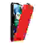 Cadorabo Hülle für Motorola MOTO G200 5G Schutz Hülle in Rot Flip Etui Handyhülle Case Cover