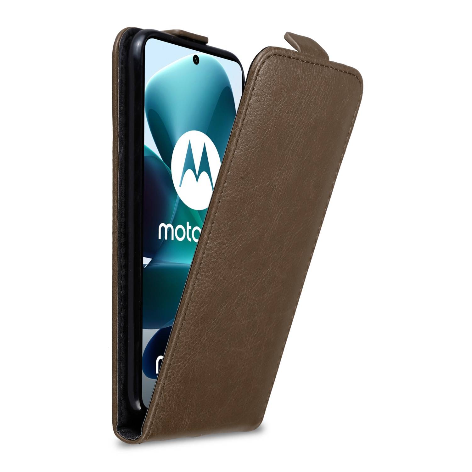 Cadorabo Hülle für Motorola MOTO G200 5G Schutz Hülle in Braun Flip Etui Handyhülle Case Cover