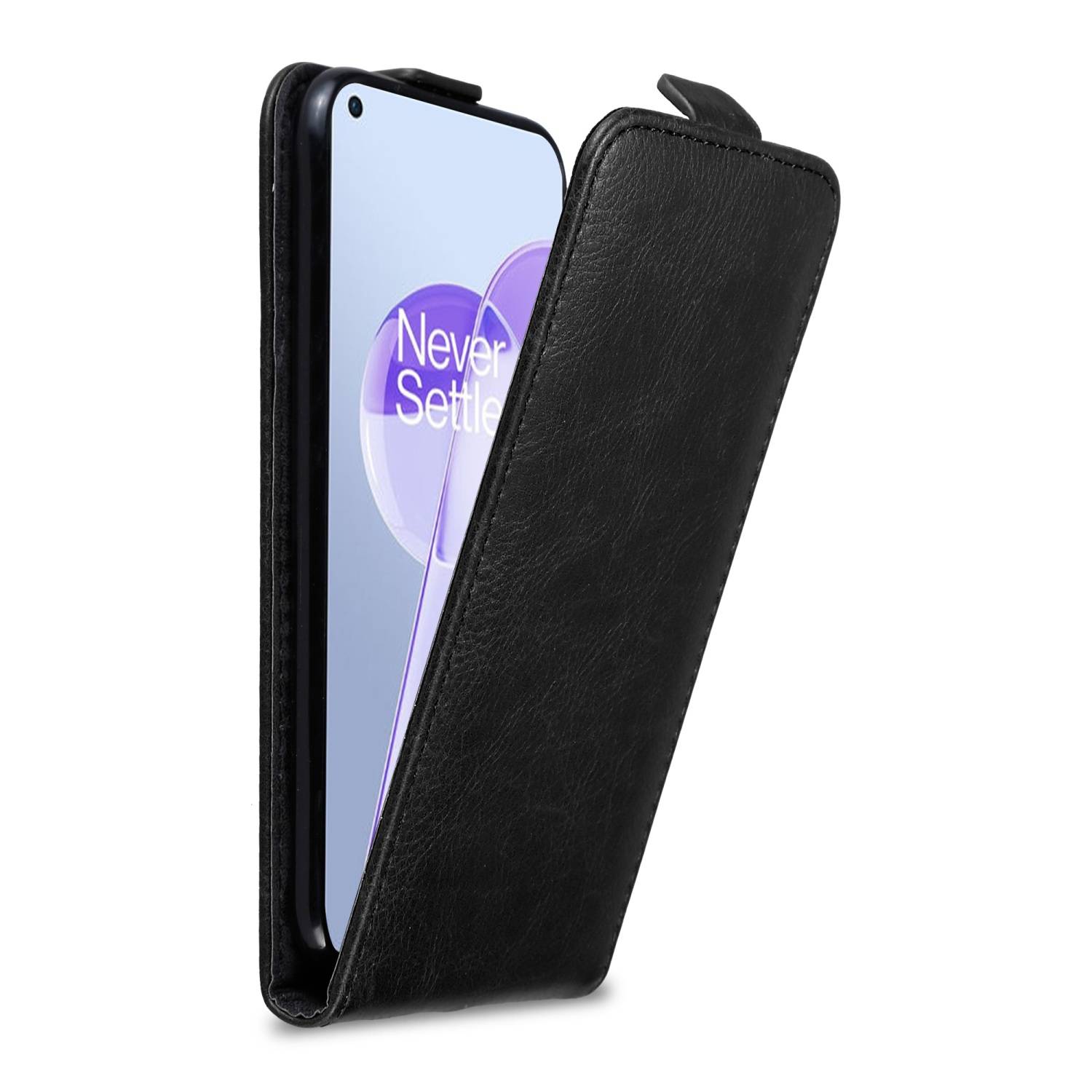 Cadorabo Hülle für OnePlus 9RT 5G Schutz Hülle in Schwarz Flip Etui Handyhülle Case Cover