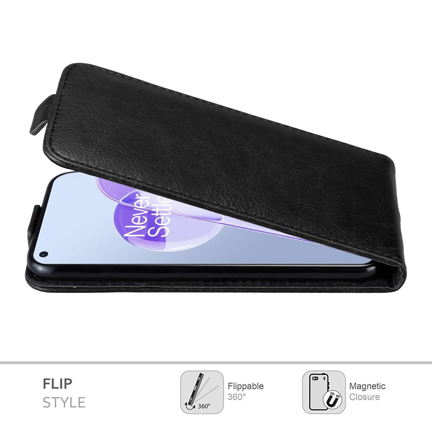 Cadorabo Hülle für OnePlus 9RT 5G Schutz Hülle in Schwarz Flip Etui Handyhülle Case Cover