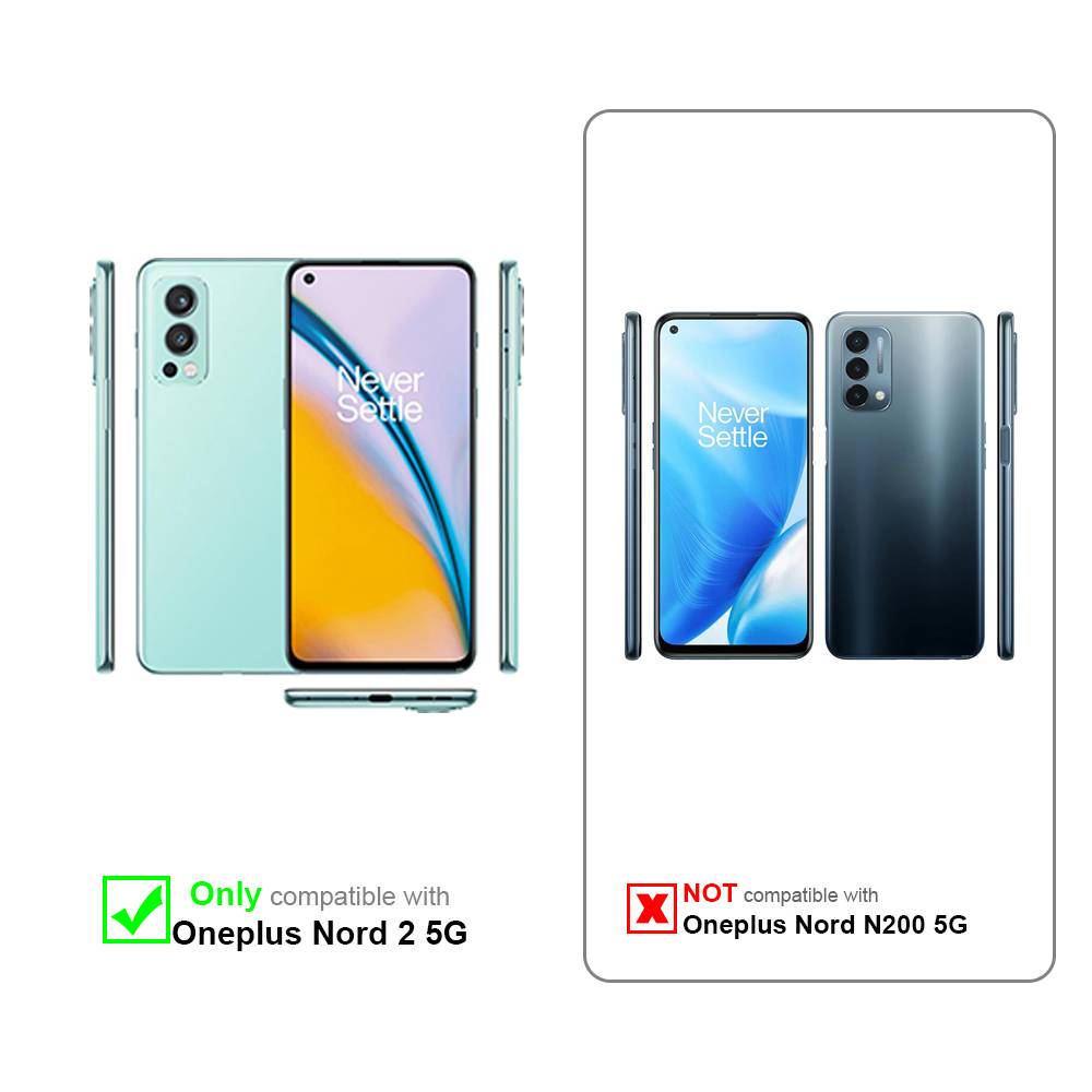 Cadorabo Hülle für OnePlus Nord 2 5G Schutz Hülle in Braun Flip Etui Handyhülle Case Cover
