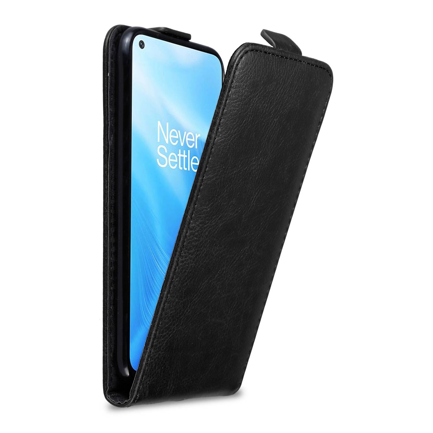 Cadorabo Hülle für OnePlus Nord N200 5G Schutz Hülle in Schwarz Flip Etui Handyhülle Case Cover