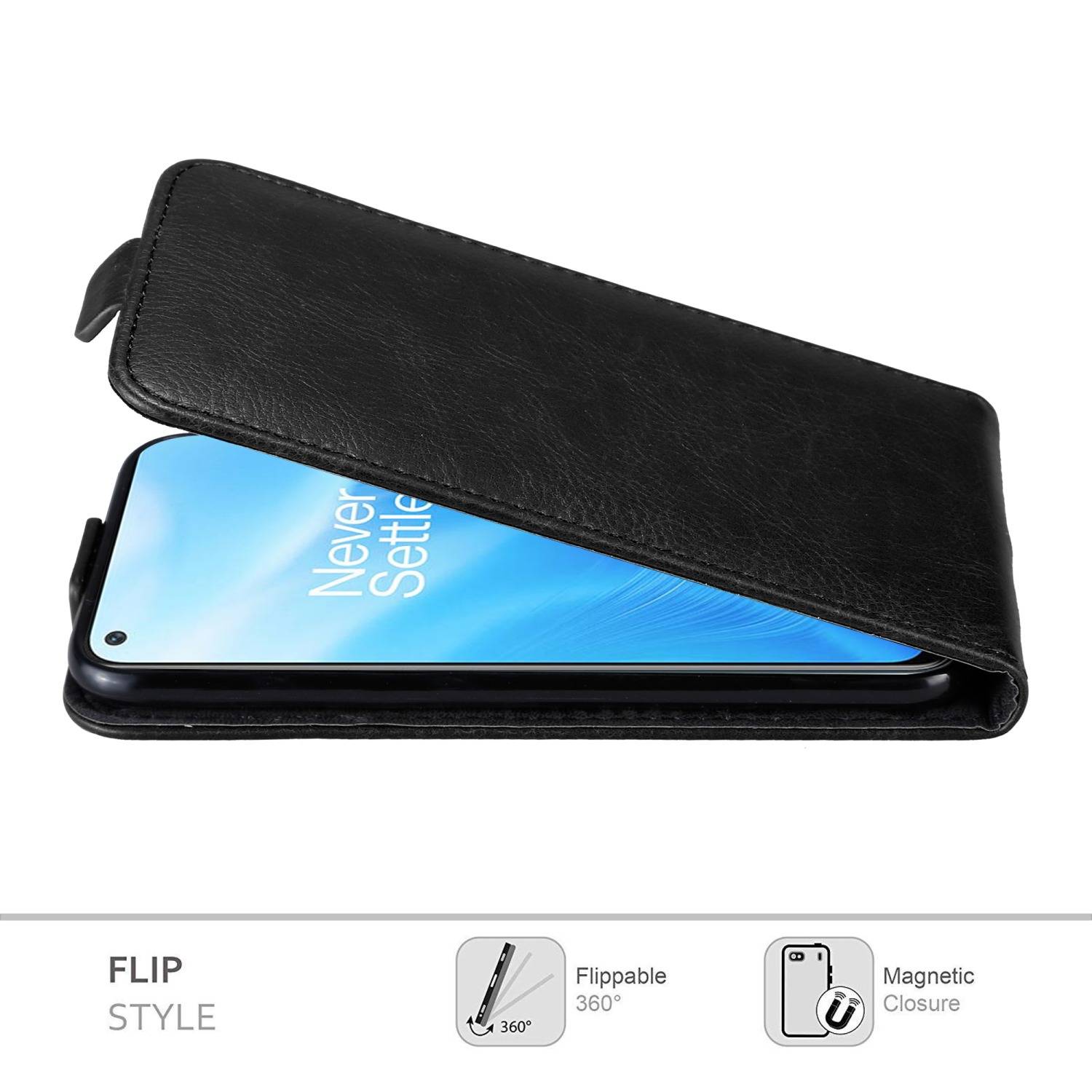 Cadorabo Hülle für OnePlus Nord N200 5G Schutz Hülle in Schwarz Flip Etui Handyhülle Case Cover