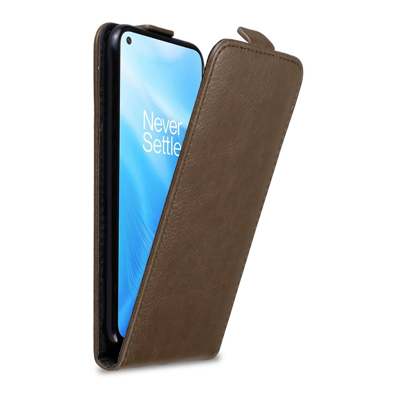 Cadorabo Hülle für OnePlus Nord N200 5G Schutz Hülle in Braun Flip Etui Handyhülle Case Cover
