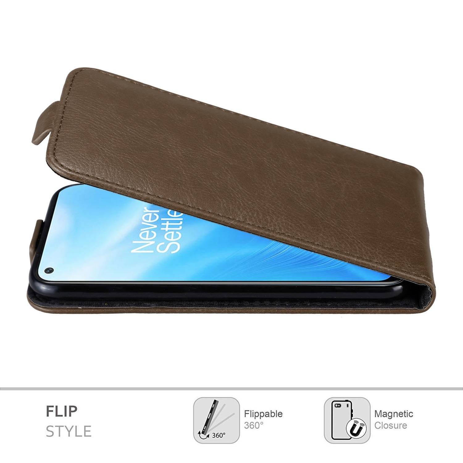 Cadorabo Hülle für OnePlus Nord N200 5G Schutz Hülle in Braun Flip Etui Handyhülle Case Cover