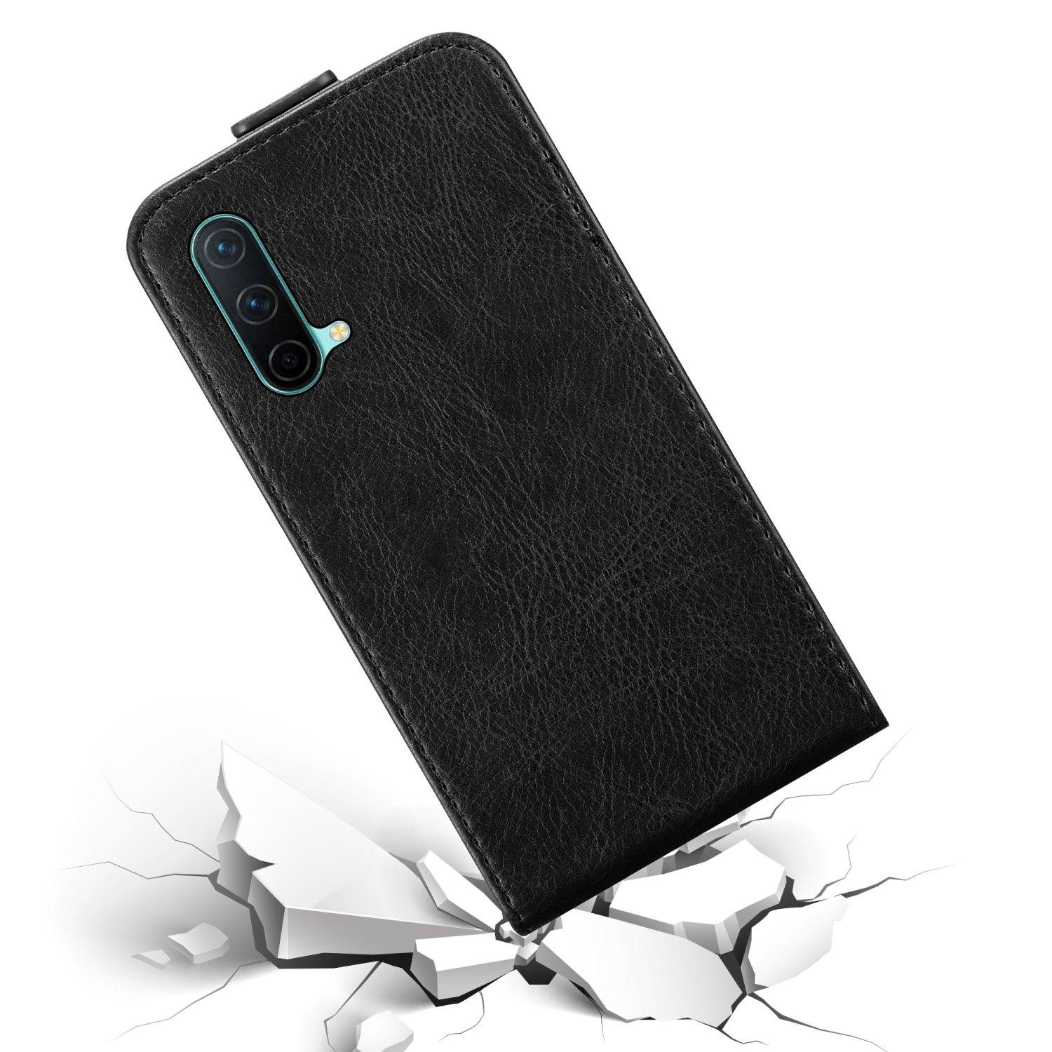 Cadorabo Hülle für OnePlus Nord CE 5G Schutz Hülle in Schwarz Flip Etui Handyhülle Case Cover