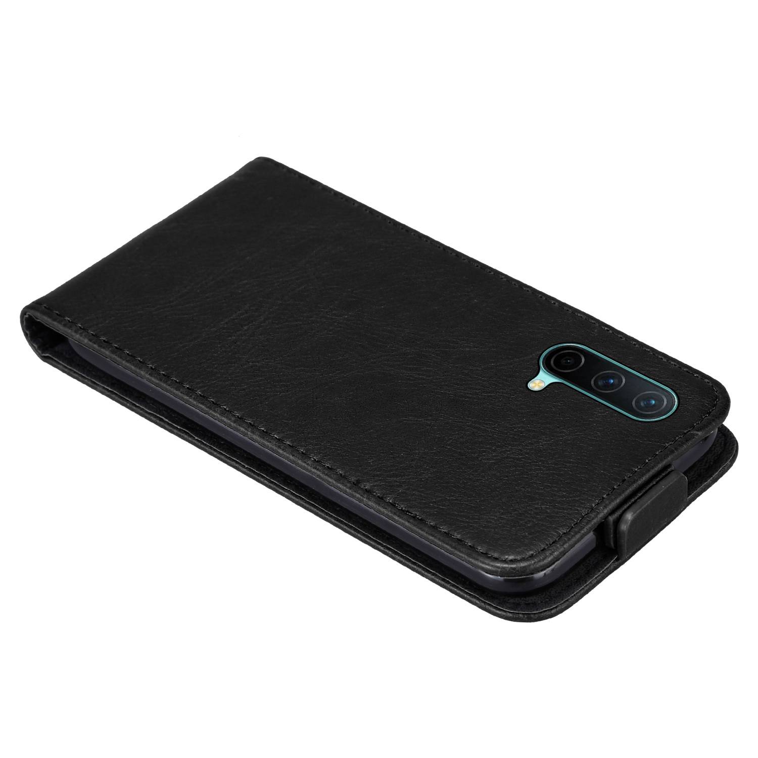 Cadorabo Hülle für OnePlus Nord CE 5G Schutz Hülle in Schwarz Flip Etui Handyhülle Case Cover