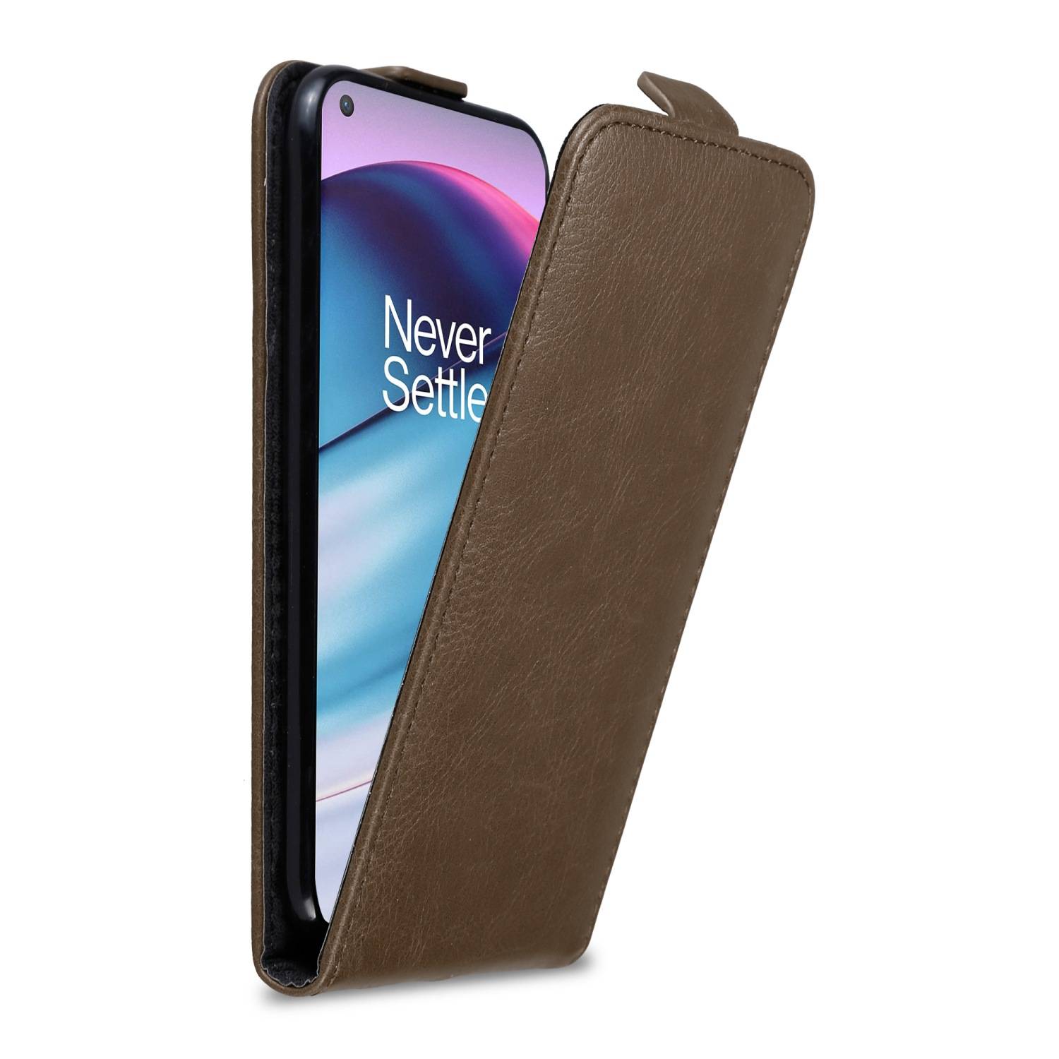 Cadorabo Hülle für OnePlus Nord CE 5G Schutz Hülle in Braun Flip Etui Handyhülle Case Cover