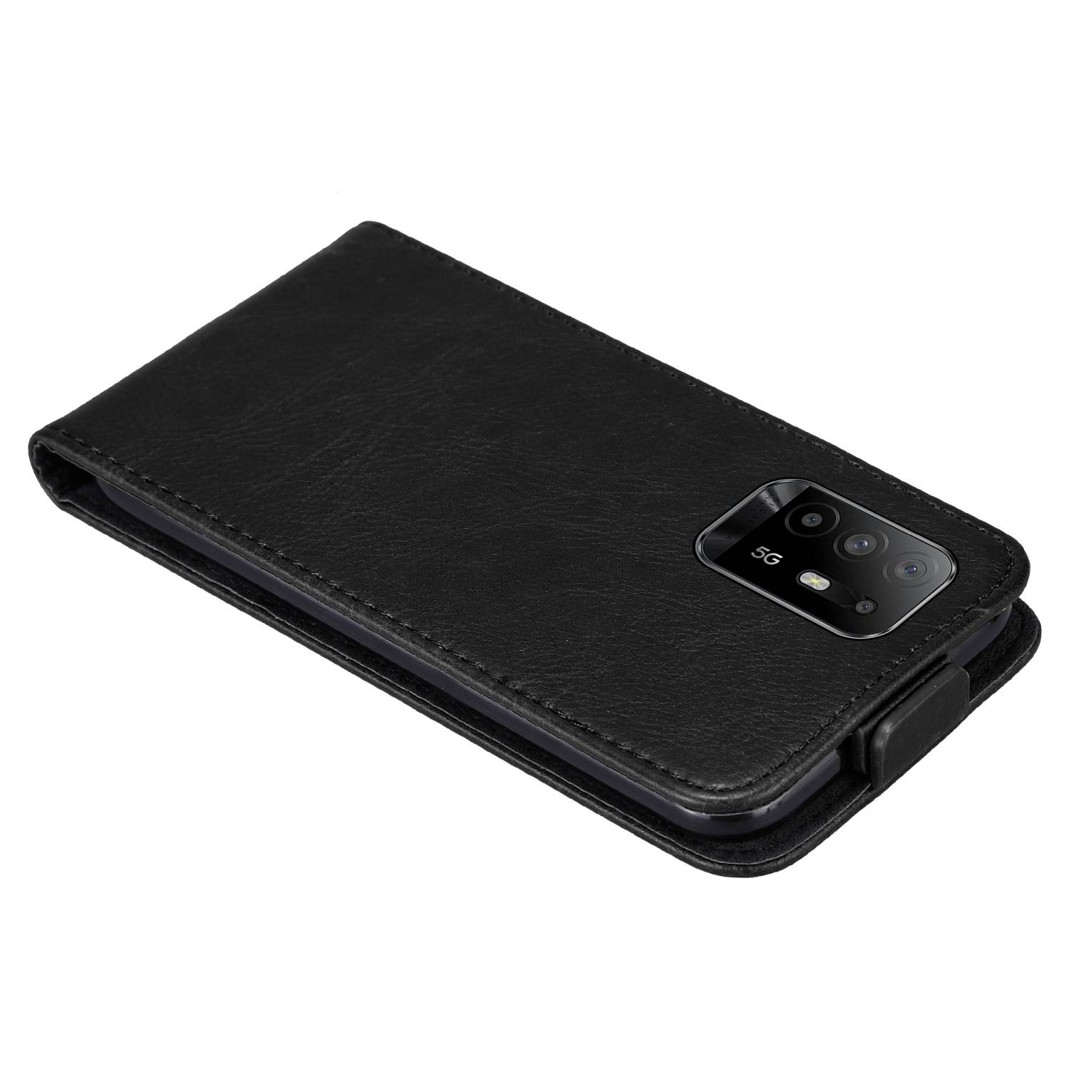 Cadorabo Hülle für Oppo A94 5G Schutz Hülle in Schwarz Flip Etui Handyhülle Case Cover