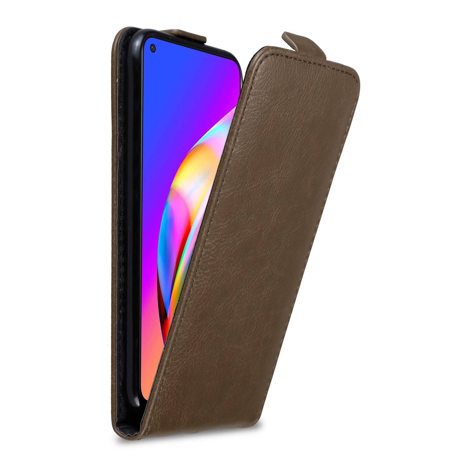 Cadorabo Hülle für Oppo A94 5G Schutz Hülle in Braun Flip Etui Handyhülle Case Cover