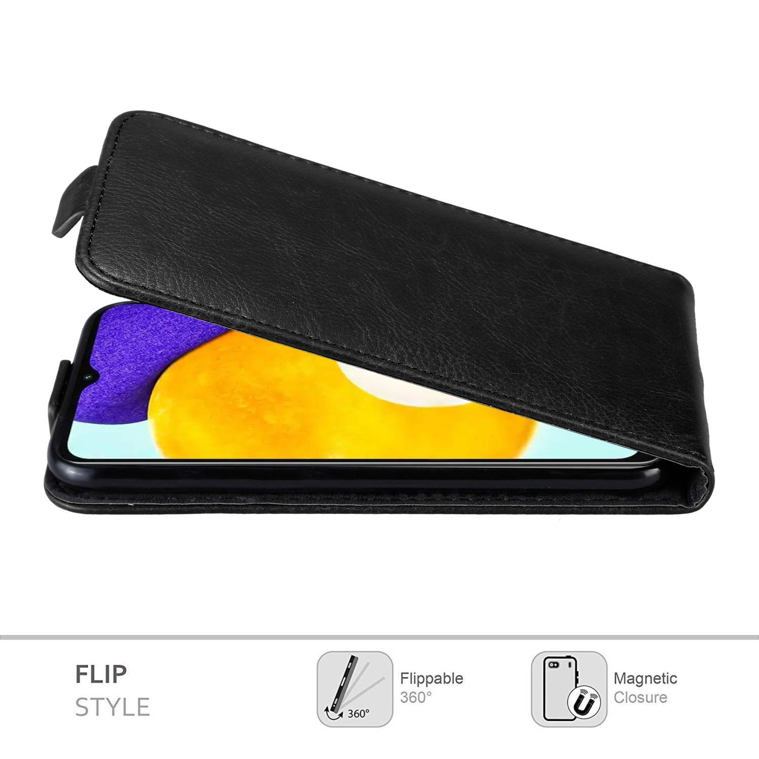 Cadorabo Hülle für Samsung Galaxy A13 5G Schutz Hülle in Schwarz Flip Etui Handyhülle Case Cover