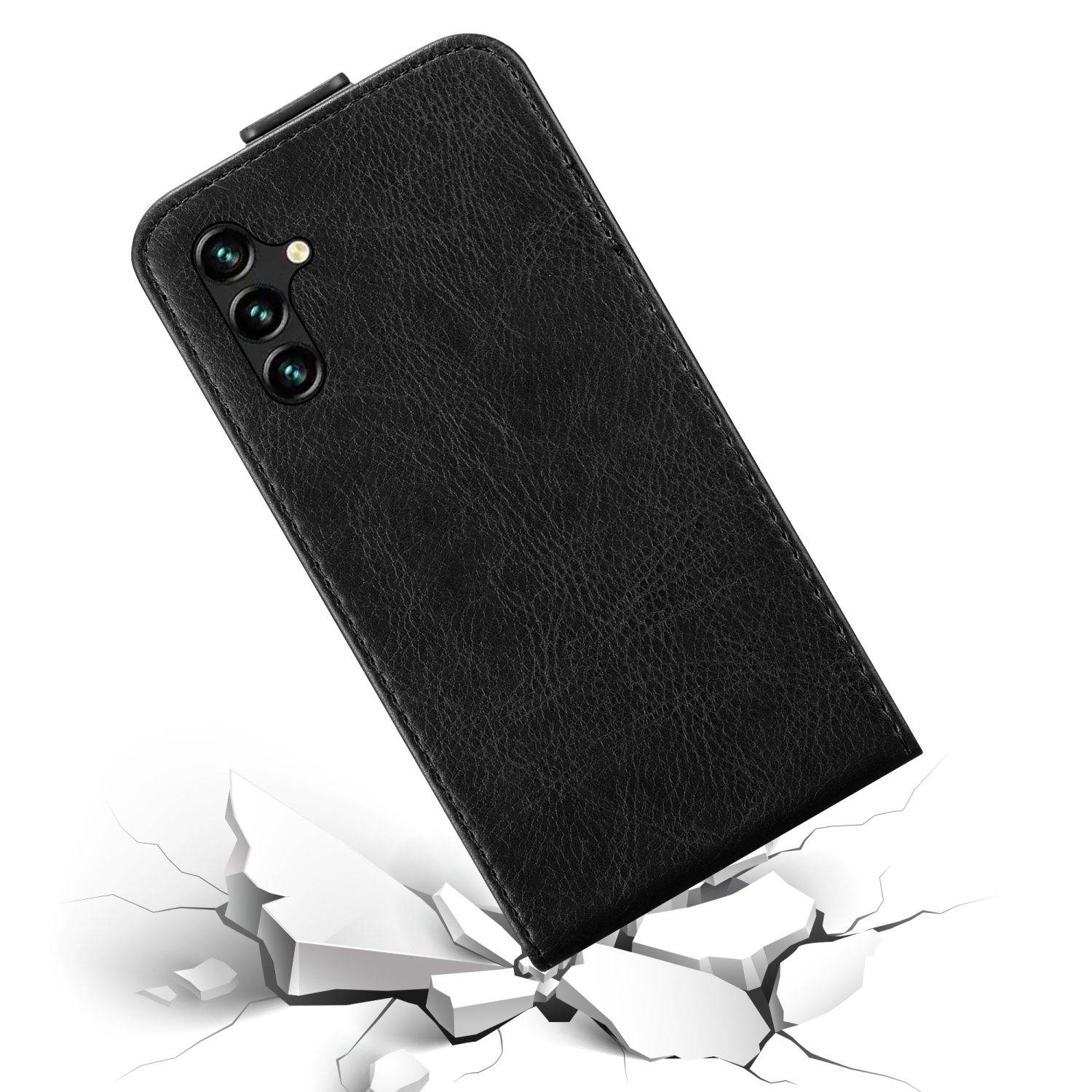 Cadorabo Hülle für Samsung Galaxy A13 5G Schutz Hülle in Schwarz Flip Etui Handyhülle Case Cover