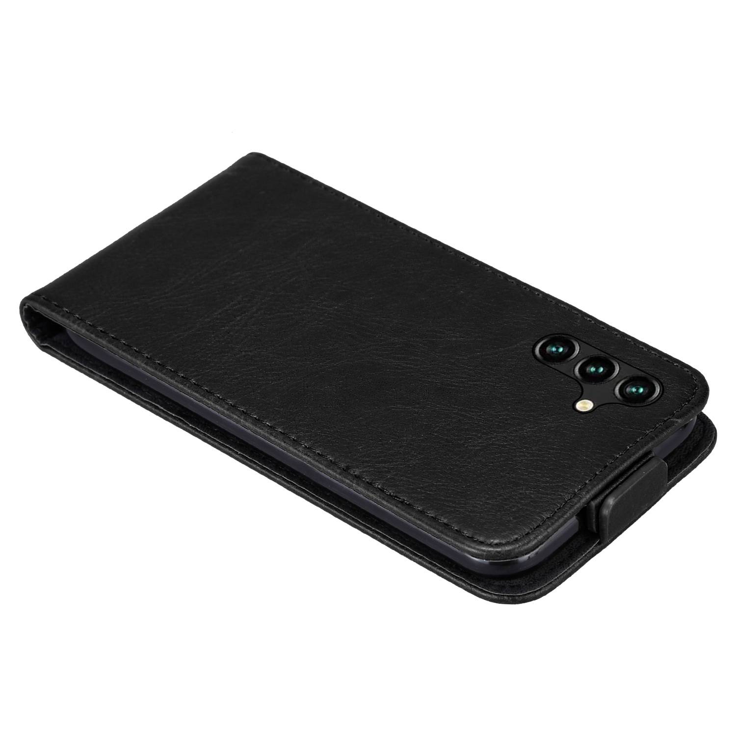 Cadorabo Hülle für Samsung Galaxy A13 5G Schutz Hülle in Schwarz Flip Etui Handyhülle Case Cover