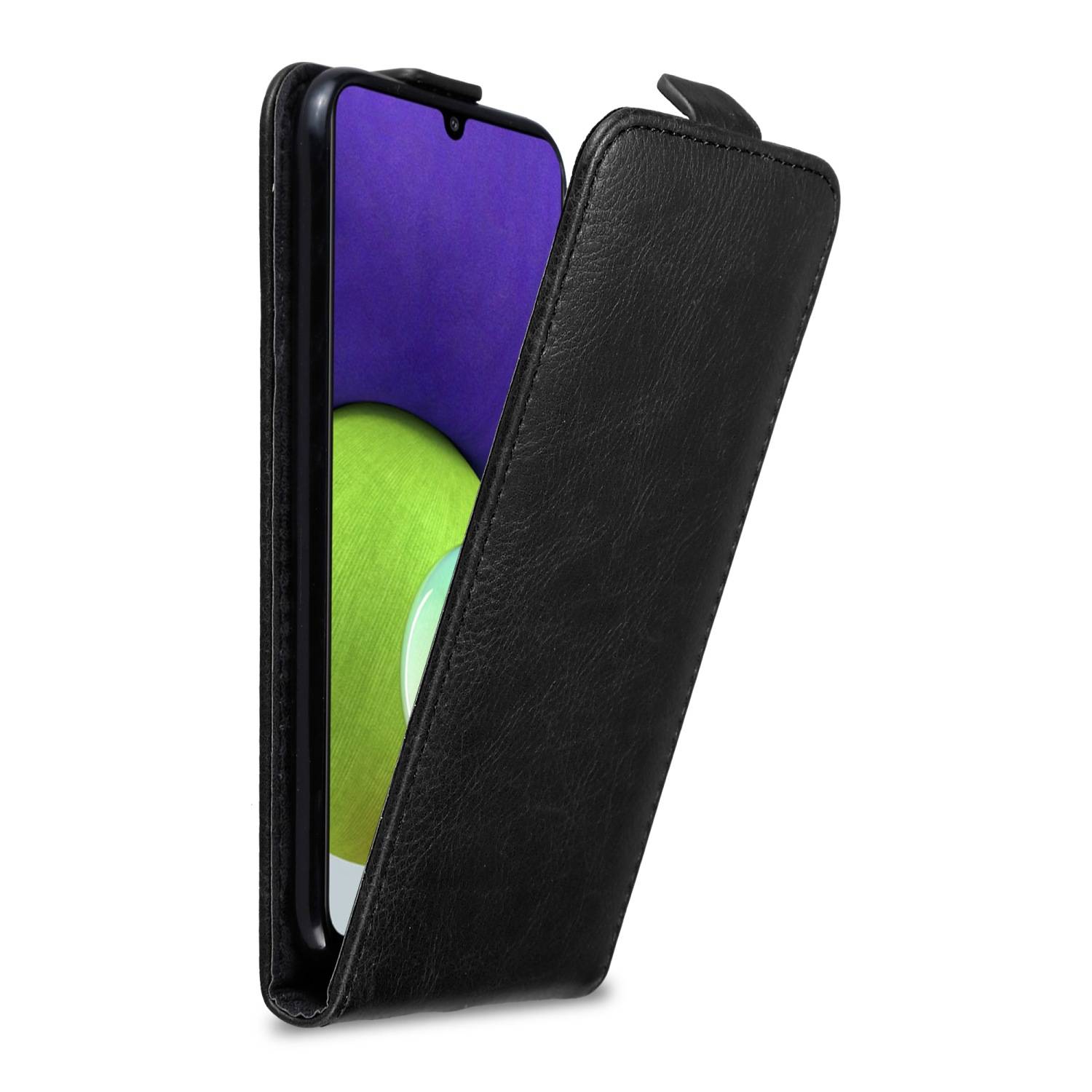 Cadorabo Hülle für Samsung Galaxy A22 4G / M22 / M32 4G Schutz Hülle in Schwarz Flip Etui Handyhülle Case Cover