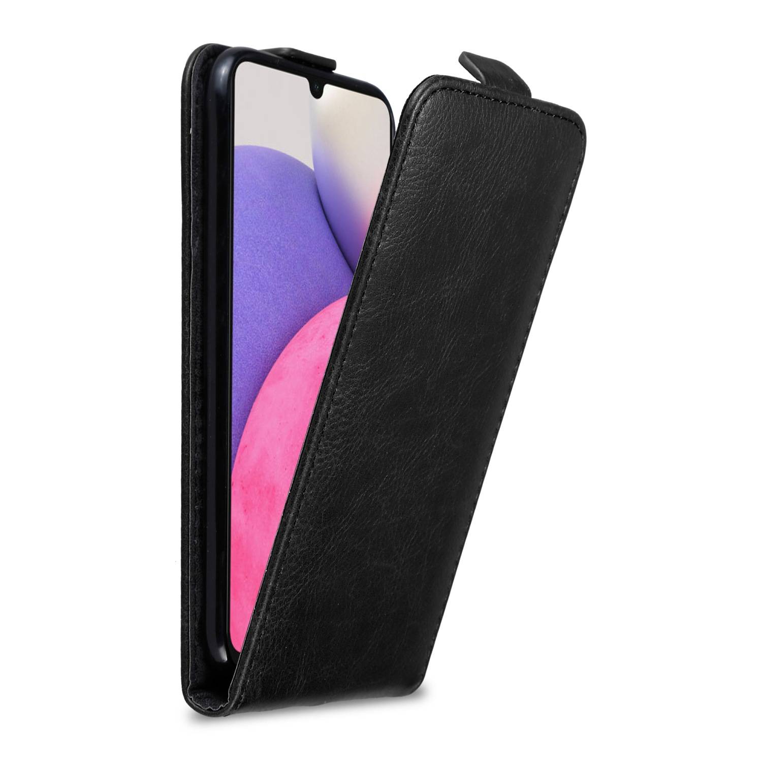 Cadorabo Hülle für Samsung Galaxy A33 5G Schutz Hülle in Schwarz Flip Etui Handyhülle Case Cover