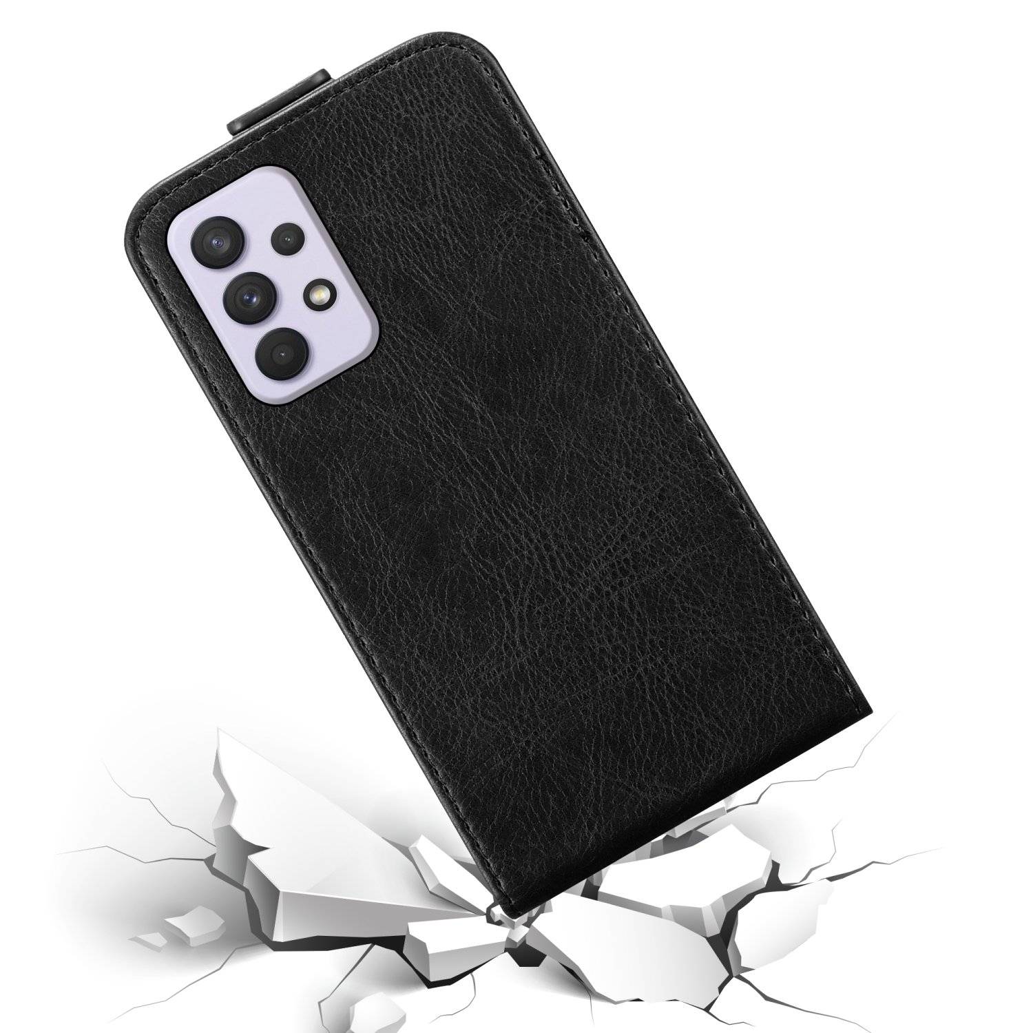 Cadorabo Hülle für Samsung Galaxy A33 5G Schutz Hülle in Schwarz Flip Etui Handyhülle Case Cover